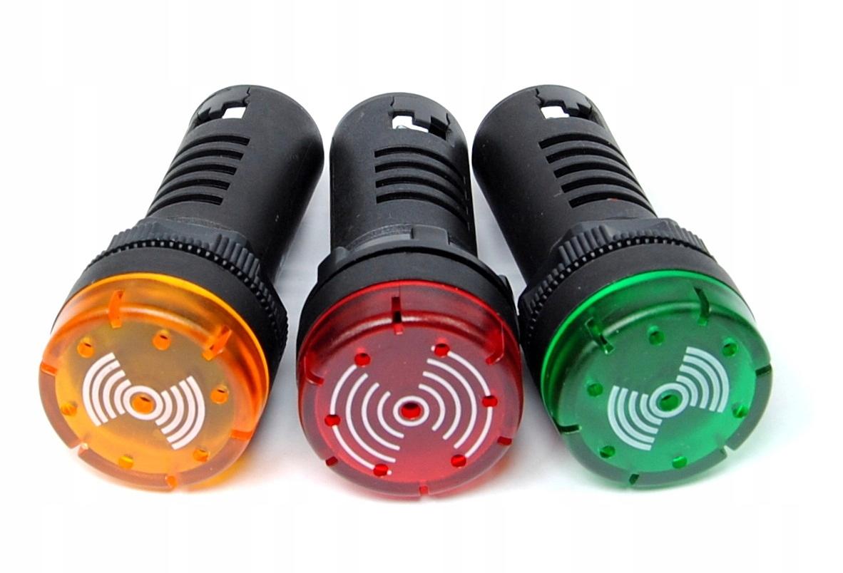 Lampka kontrolka sterownicza zielona LED BUZZER 24V
