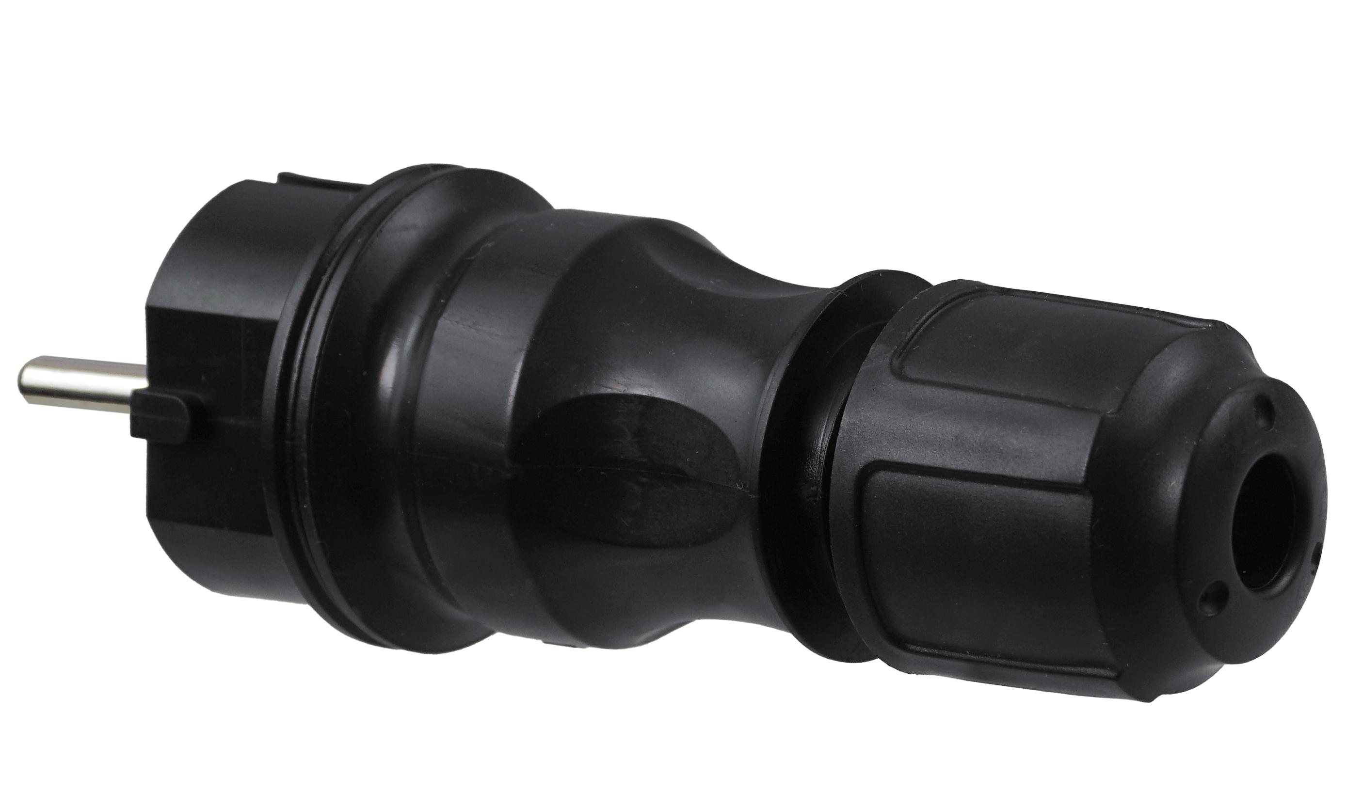 WTYCZKA ELEKTRYCZNA HERMETYCZNA GUMOWA IP54 16A 230V UNI-SCHUKO Z DŁAWIKIEM