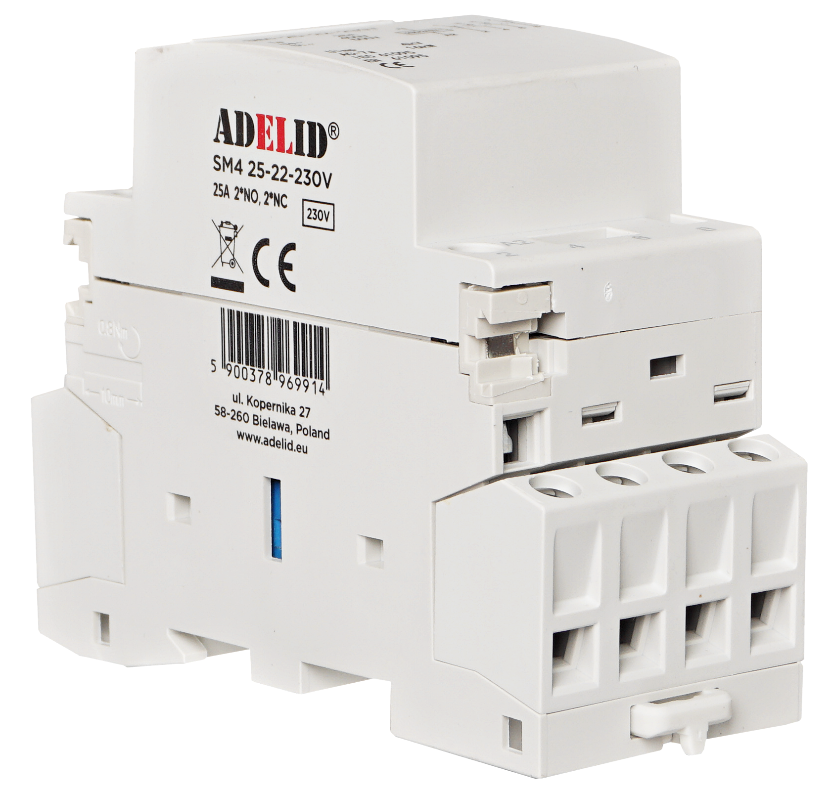 Stycznik modułowy 25-22 230V 25A 4Z 3-faz 2NO 2NC