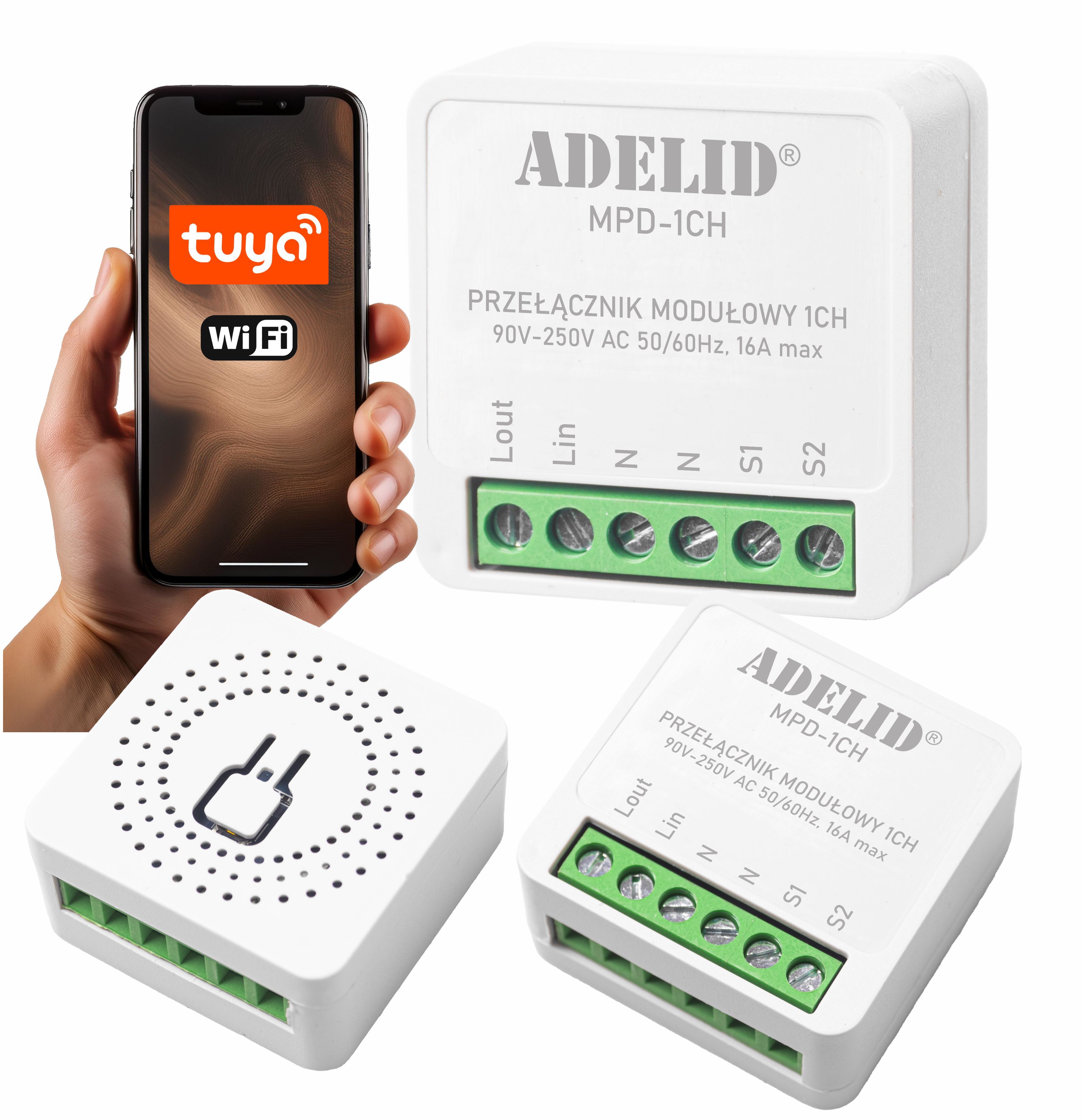 Inteligentny przekaźnik WiFi dopuszkowy 16A jednokanałowy Smart Home