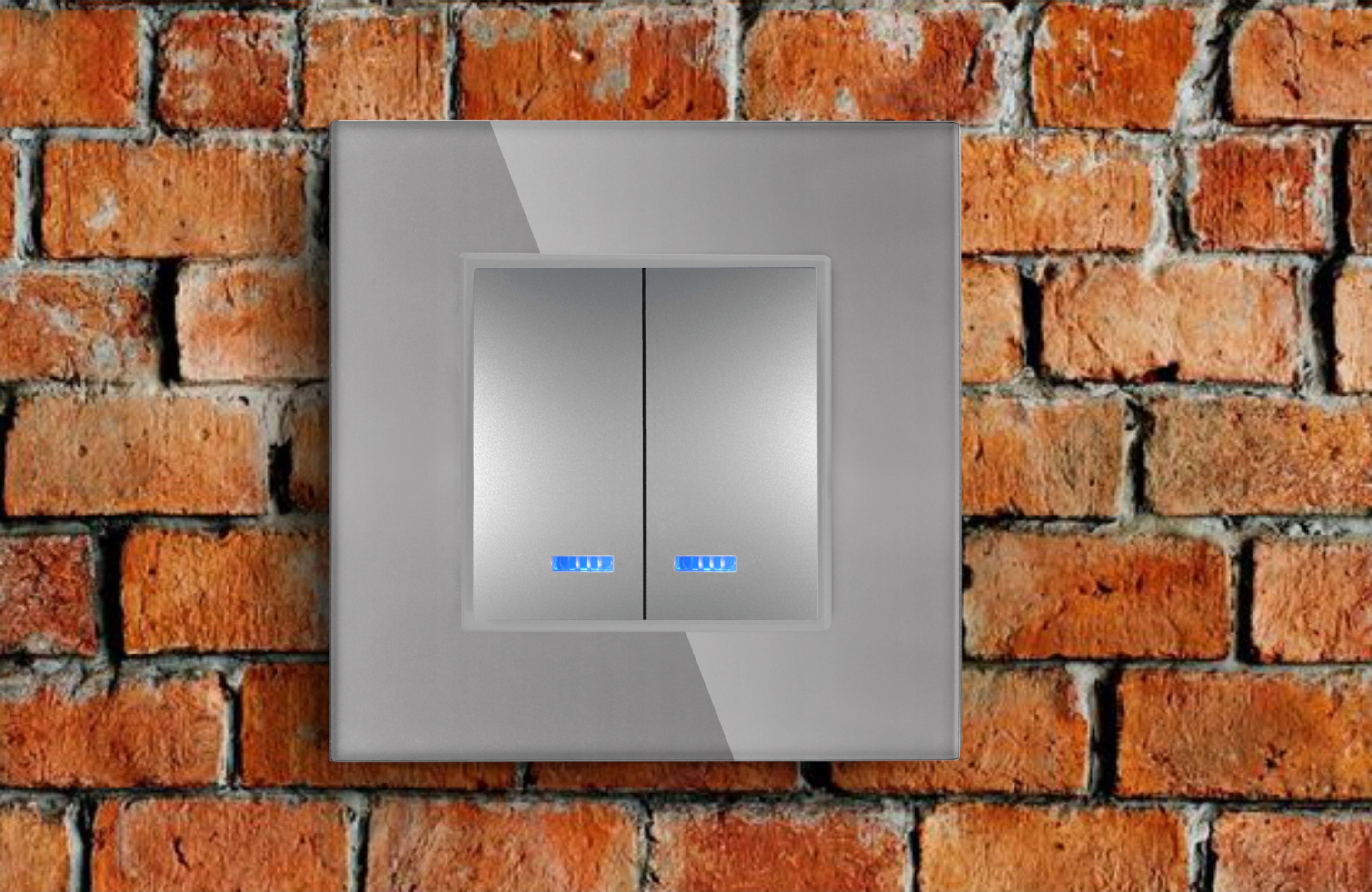 WŁĄCZNIK ŚWIATŁA PODWÓJNY SZARYPODŚWIETLANY