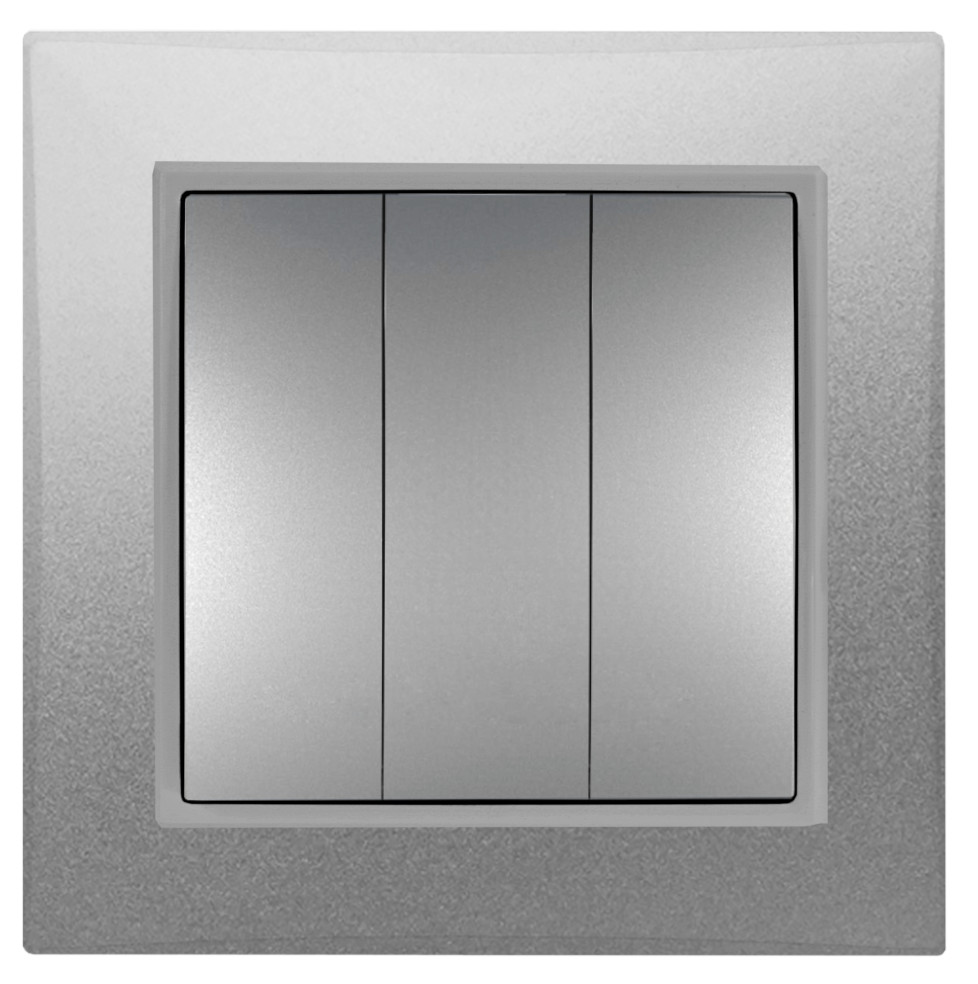 WŁĄCZNIK ŚWIATŁA POTRÓJNY SZARY WYŁĄCZNIK MECHANICZNY