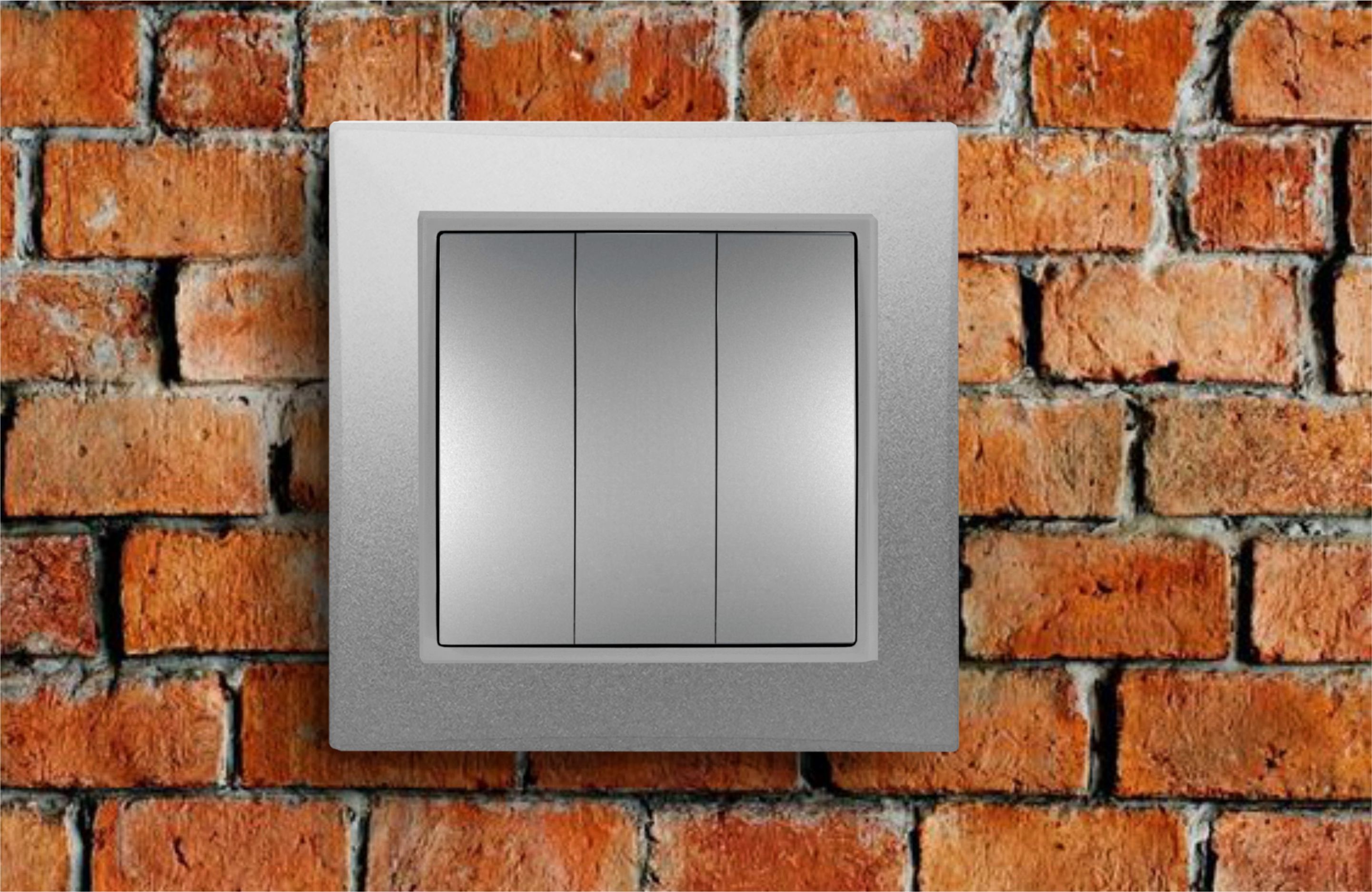 WŁĄCZNIK ŚWIATŁA POTRÓJNY SZARY WYŁĄCZNIK MECHANICZNY