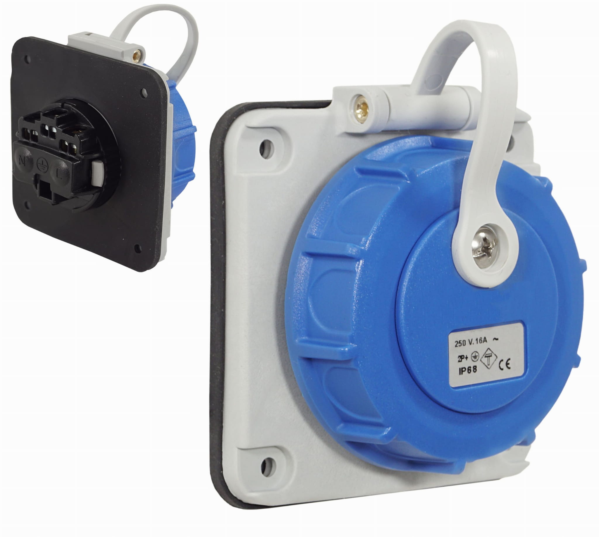 Gniazdo tablicowe 16A 230V hermetyczne IP68