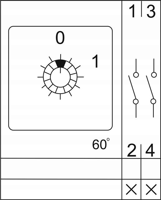 Łącznik Krzywkowy 32A 0-1 1F Tablicowy Ip65