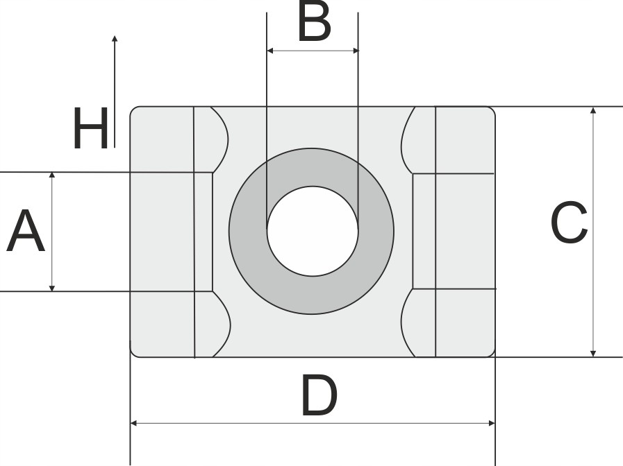 Podstawka montażowa peszla do opasek 4.8 mm 100 szt.