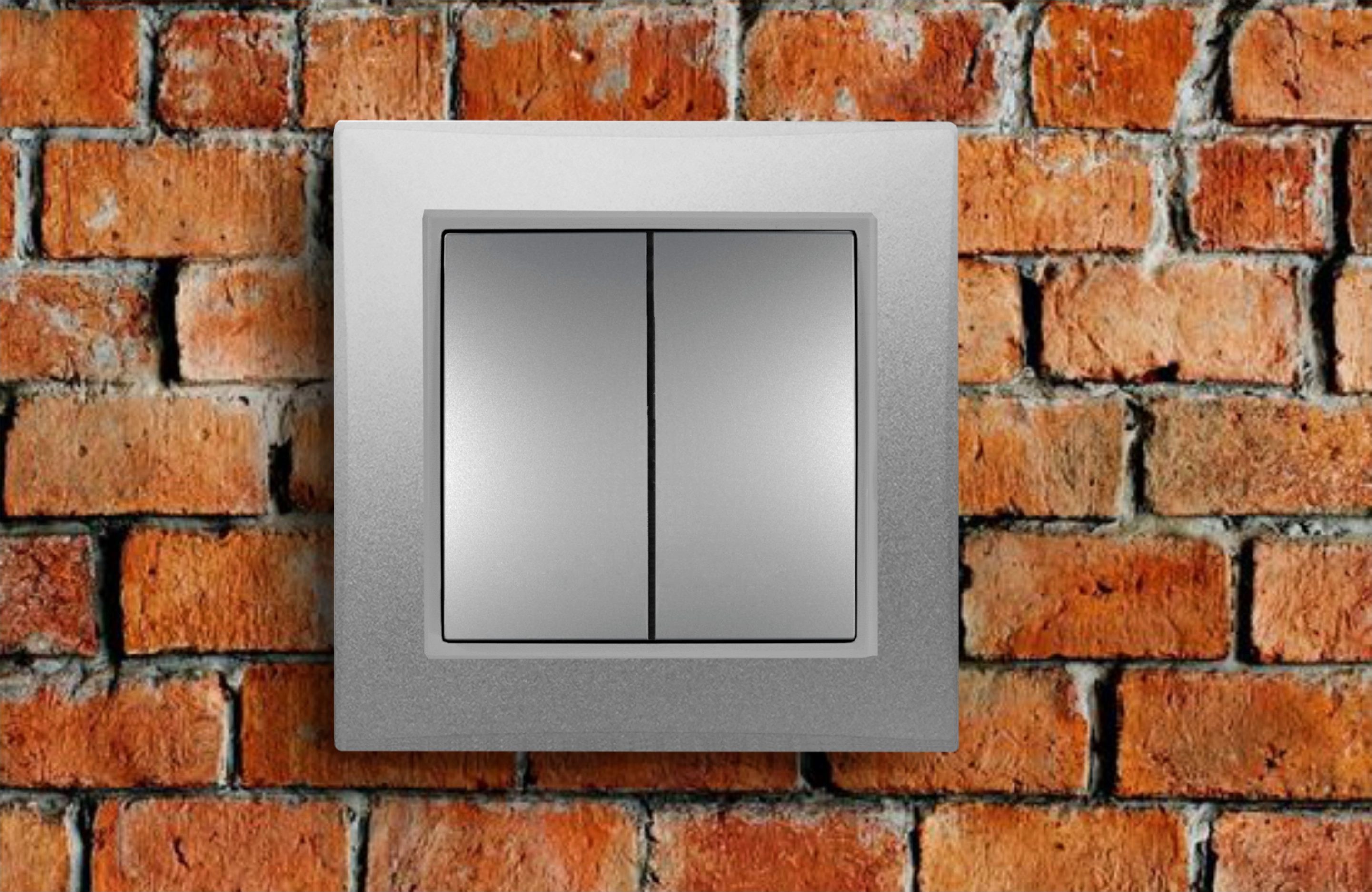 WŁĄCZNIK ŚWIATŁA PODWÓJNY SZARY SCHODOWY