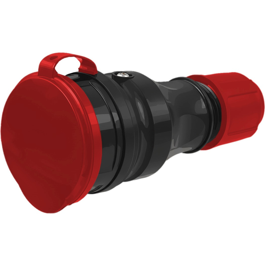 GNIAZDO PRZENOŚNE HERMETYCZNE GUMOWE IP54 16A 230V Z DŁAWIKIEM I KLAPKĄ