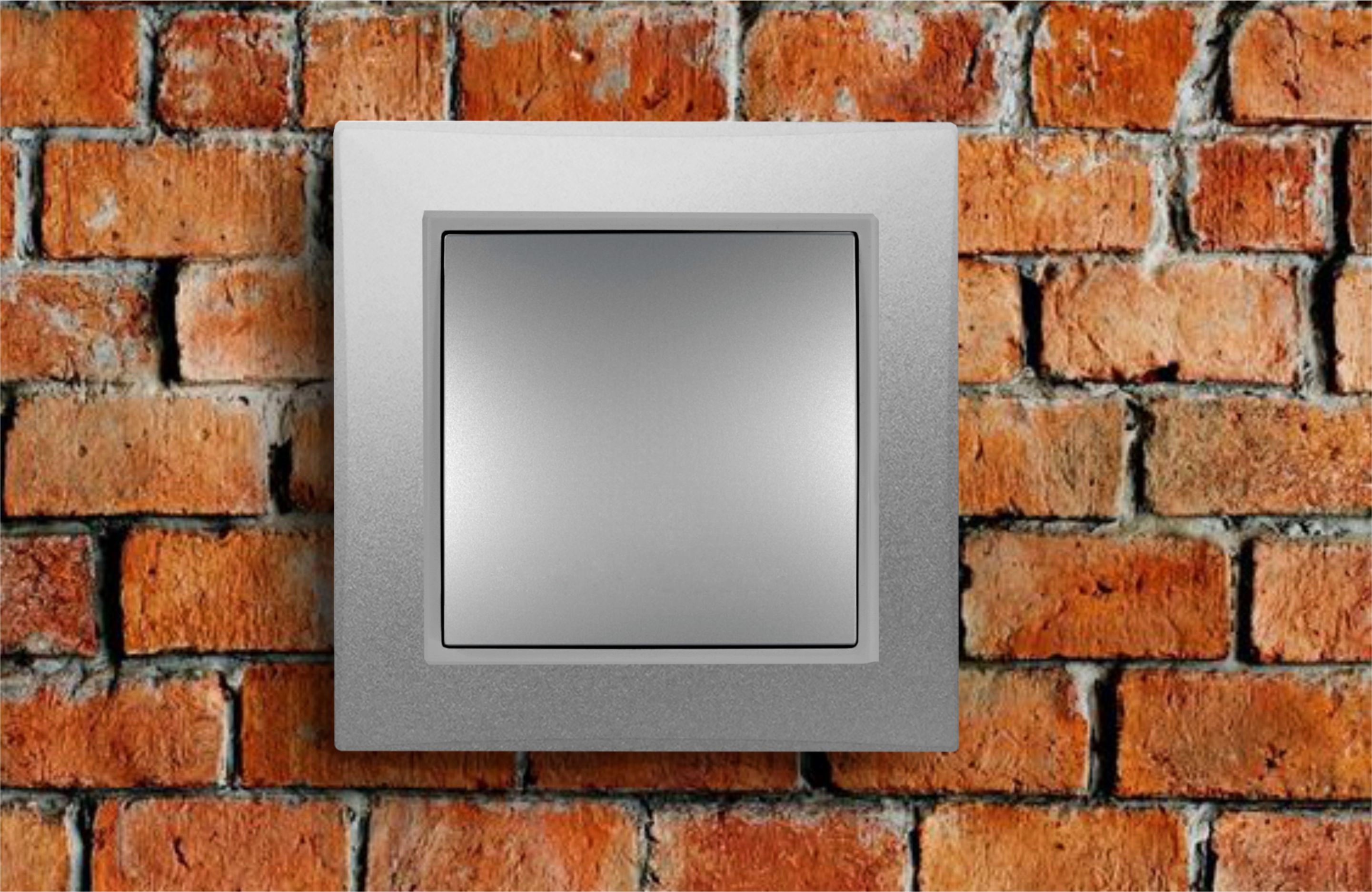 WŁĄCZNIK ŚWIATŁA POJEDYNCZY SZARY KRZYŻOWY