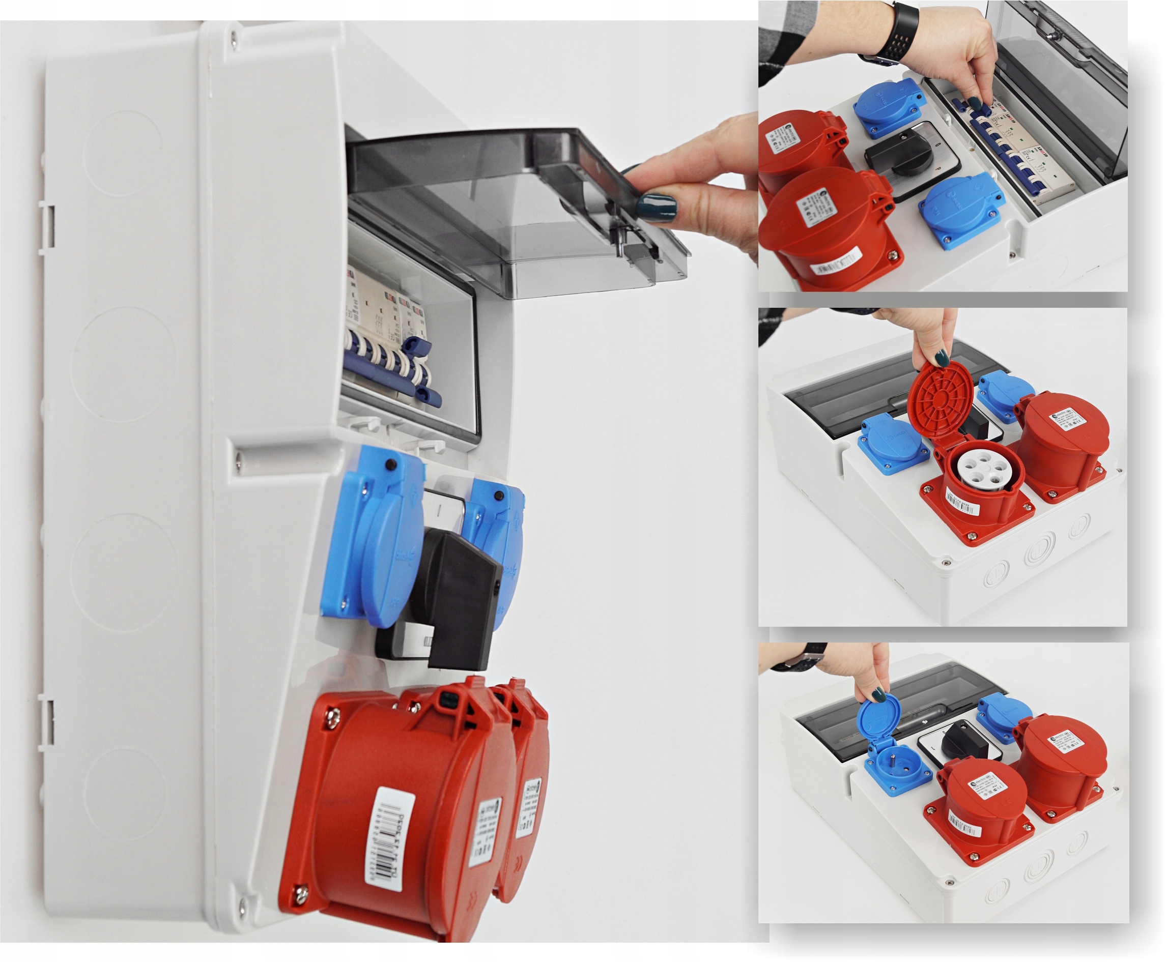 Rozdzielnica RSW 1x 32A 1x 16A 5P, 2x 230V, z łącznikiem L-0-P