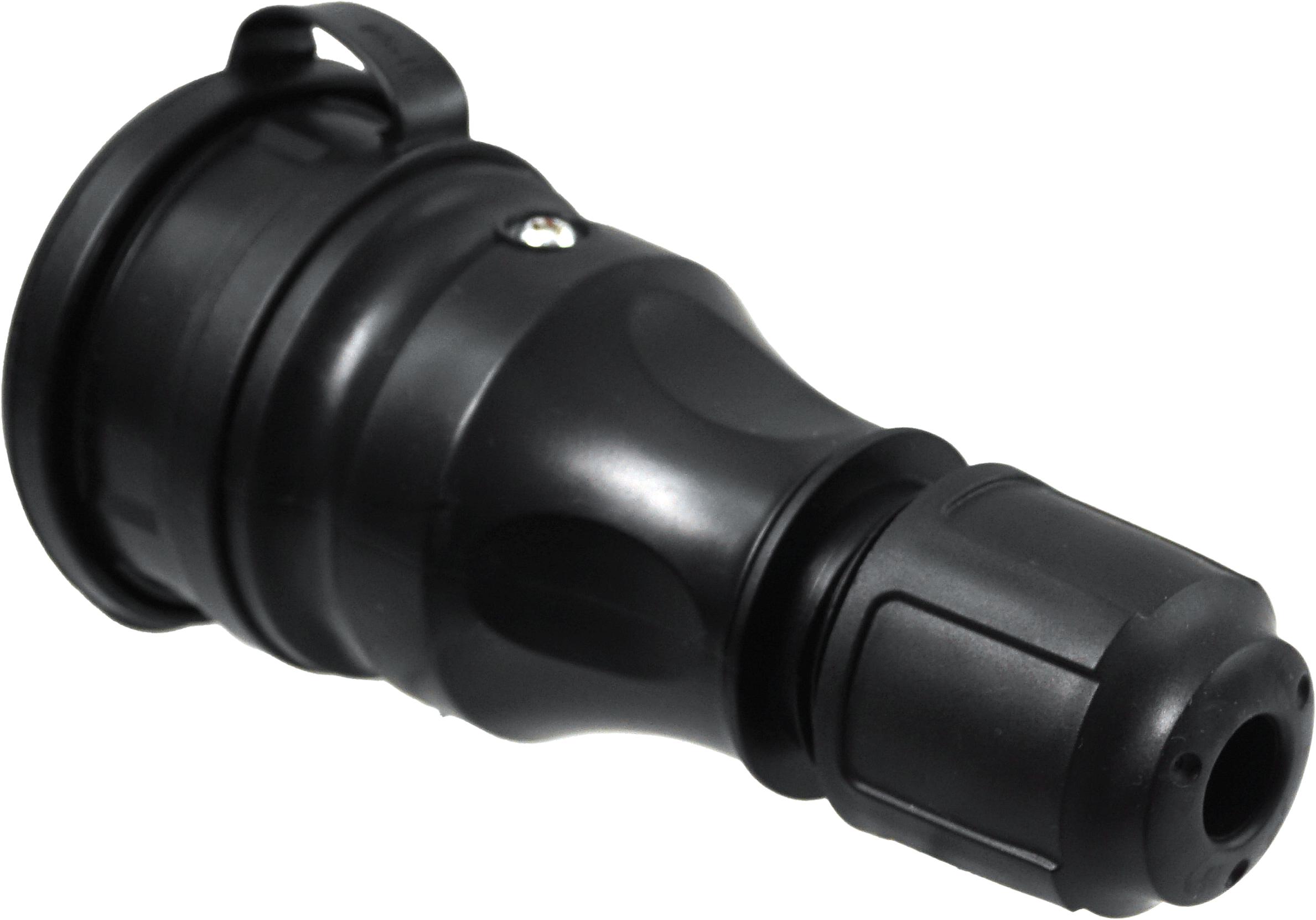 GNIAZDO PRZENOŚNE HERMETYCZNE GUMOWE IP54 16A 230V SCHUKO Z DŁAWIKIEM I KLAPKĄ