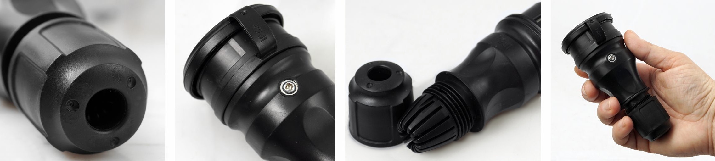 GNIAZDO PRZENOŚNE HERMETYCZNE GUMOWE IP54 16A 230V Z DŁAWIKIEM I KLAPKĄ