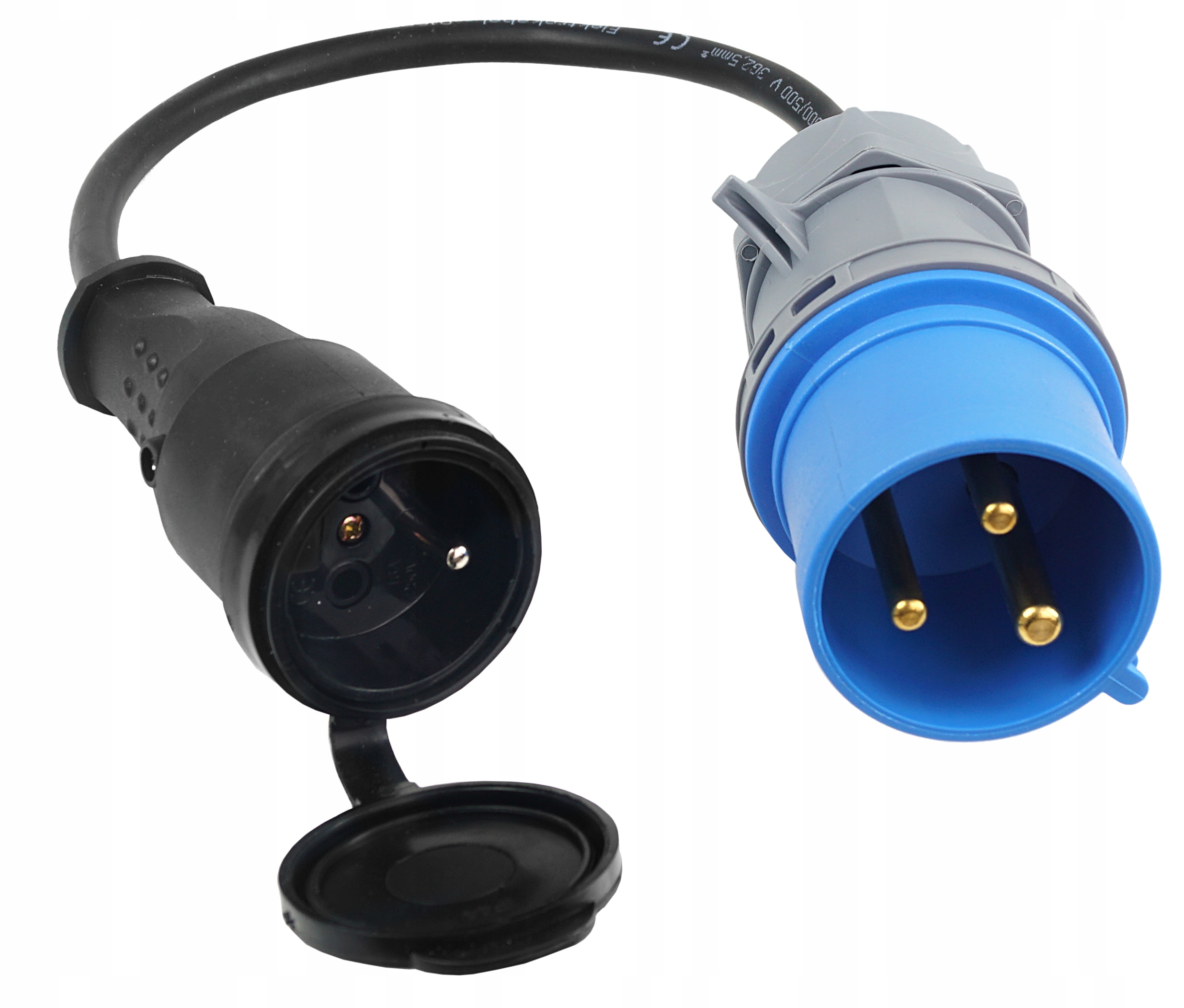 Adapter kempingowy CEE przejściówka 230V, wtyczka z gniazdem
