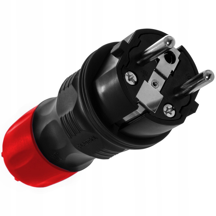 WTYCZKA ELEKTRYCZNA HERMETYCZNA GUMOWA IP54 16A 230V UNI-SCHUKO Z DŁAWIKIEM
