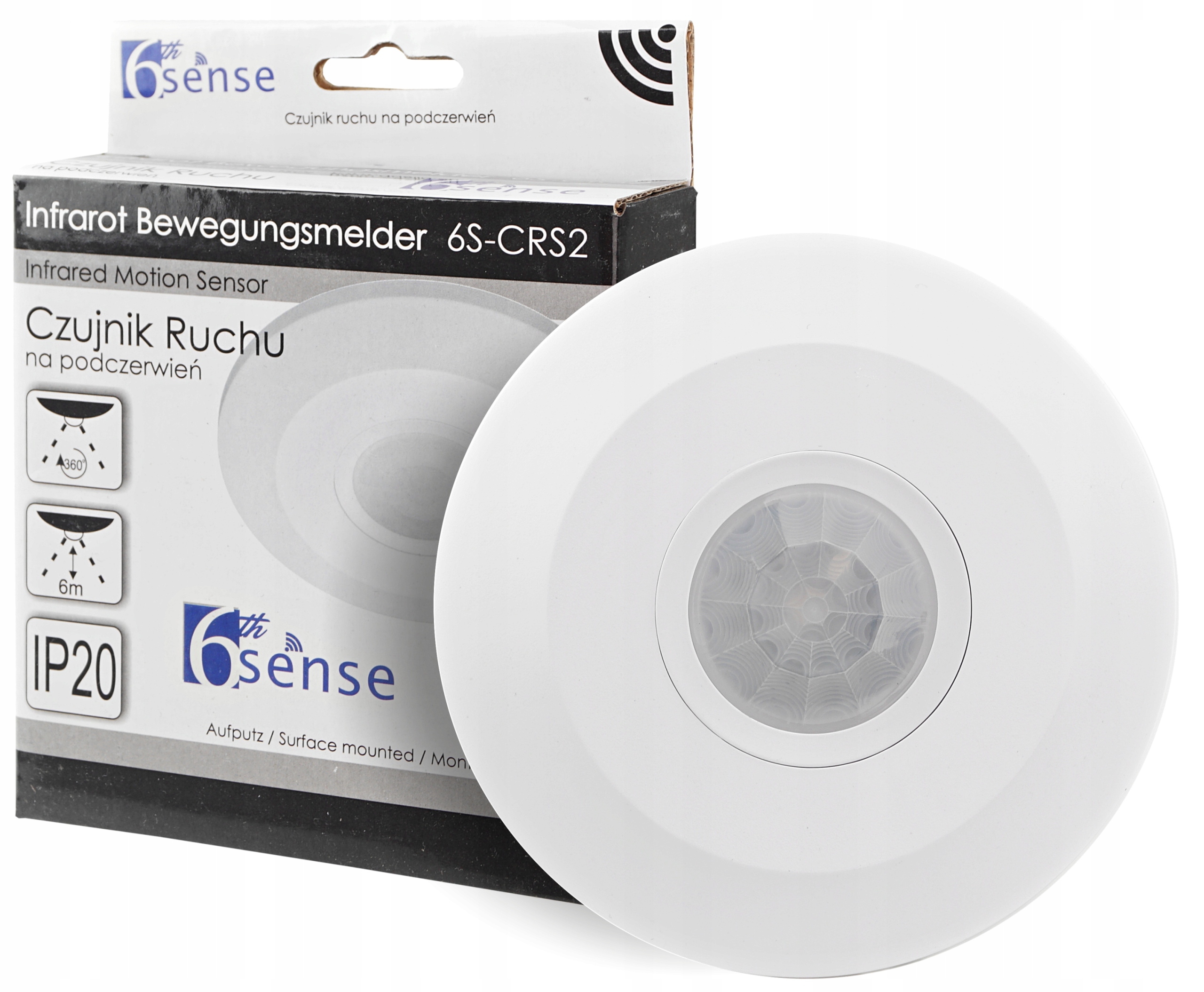 Czujnik Ruchu Sufitowy Ultra Płaski LED PIR 360°