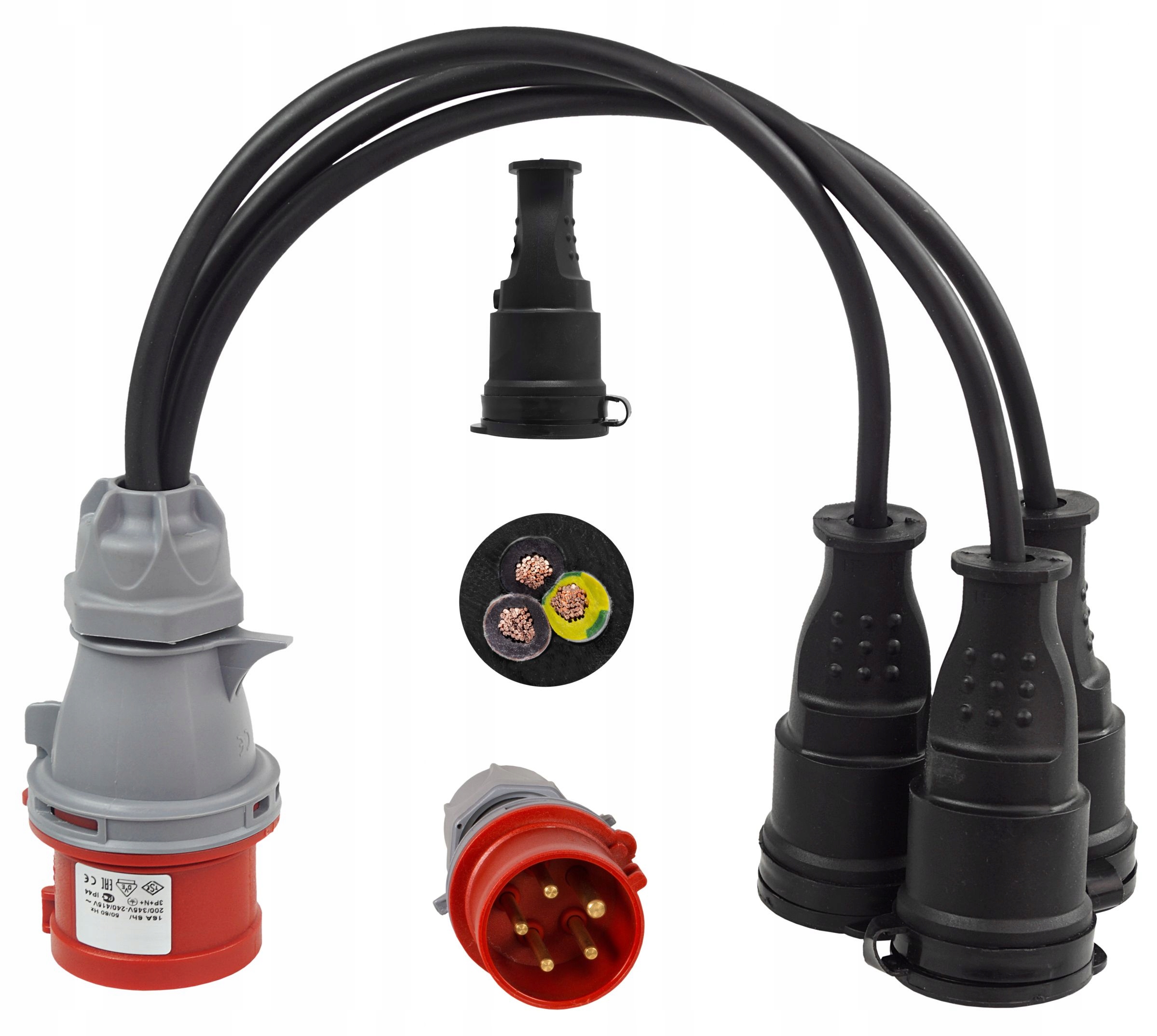Adapter siłowy trójnik redukcja przejściówka 32A