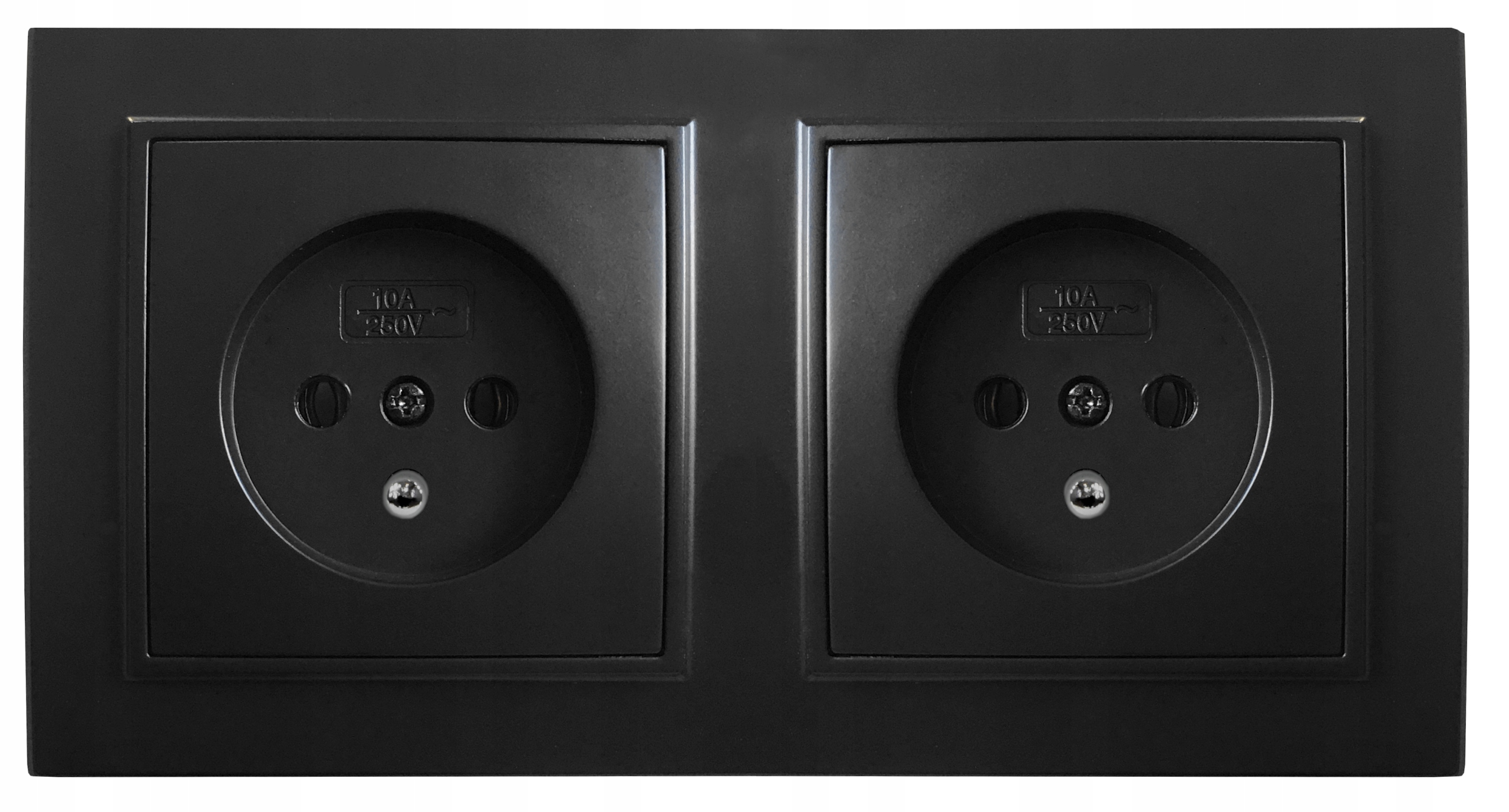 QUADRA Gniazdko Z Bolcem USB Czarne Do Ramek 230V