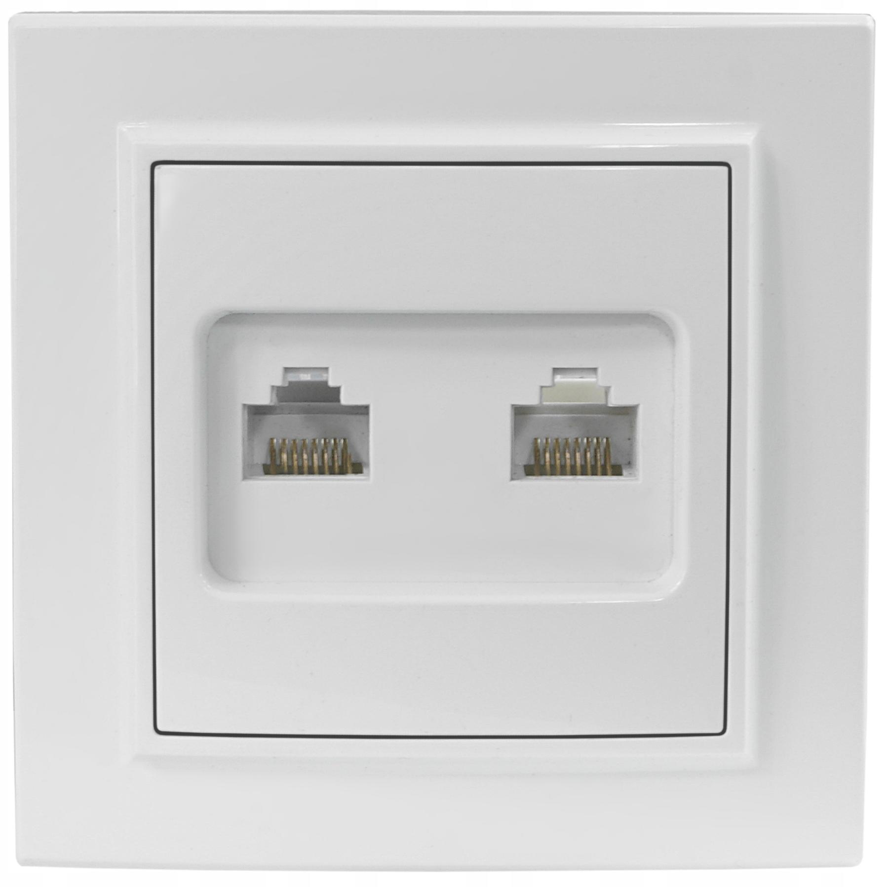 QUADRA Gniazdo Komputerowe Podwójne Lan RJ45x2