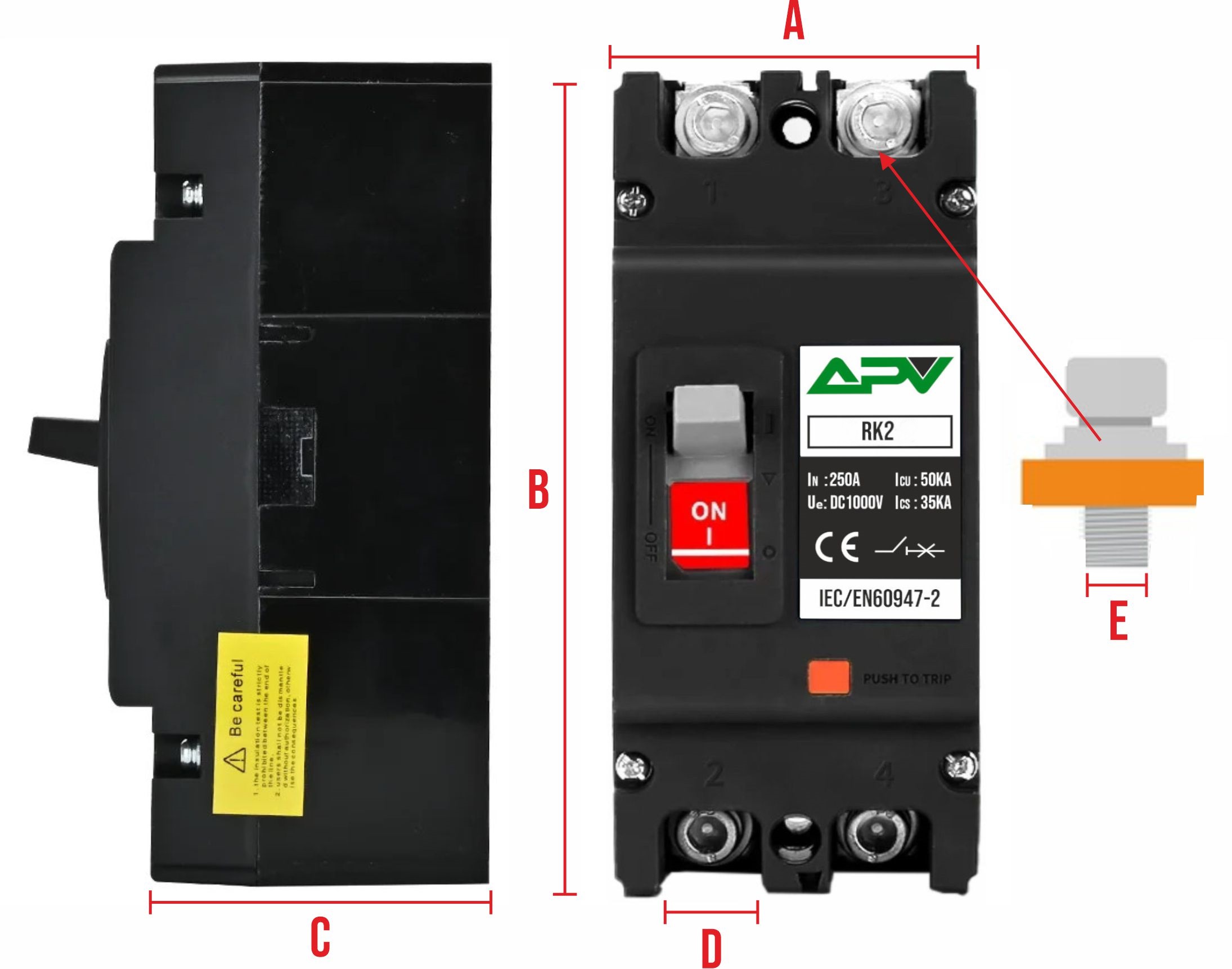 ROZŁĄCZNIK PRĄDU STAŁEGO PV MCCB 100A 1000V DC BEZPIECZNIK MAGAZYN ENERGII
