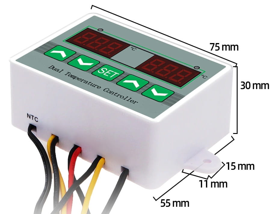 Regulator Temperatury Termostat Cyfrowy Alarm 2 w 1, 12V