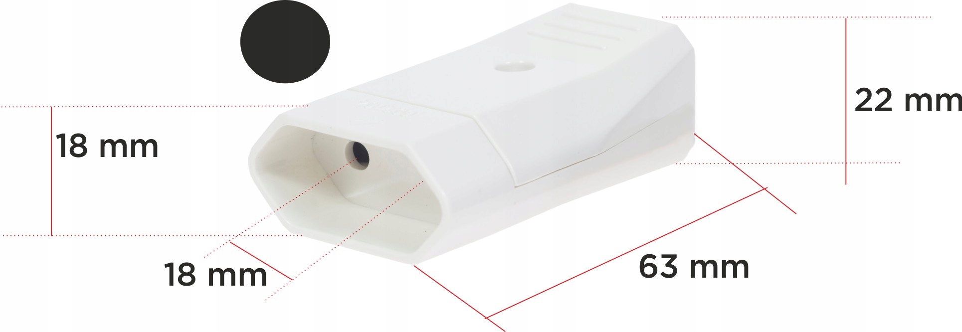 Gniazdo płaskie skręcane Elegance czarne 230V  IP20
