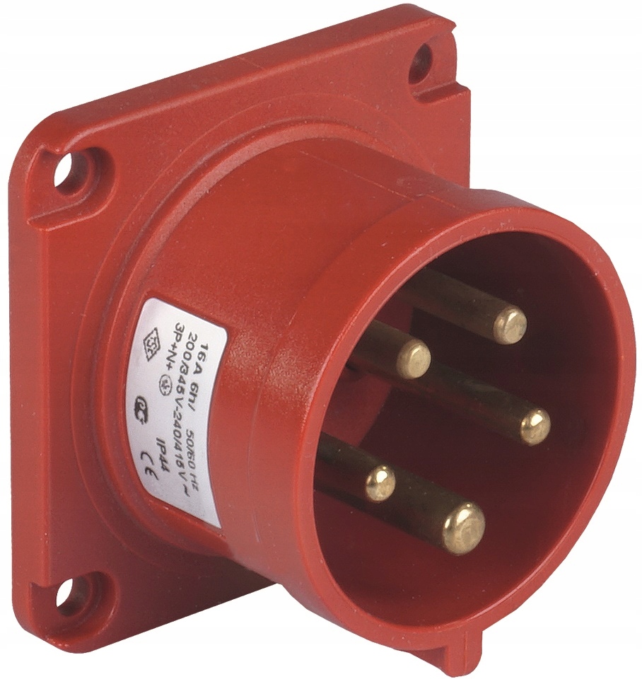 Wtyczka siłowa tablicowa czerwona 32A 400V 5P IP44