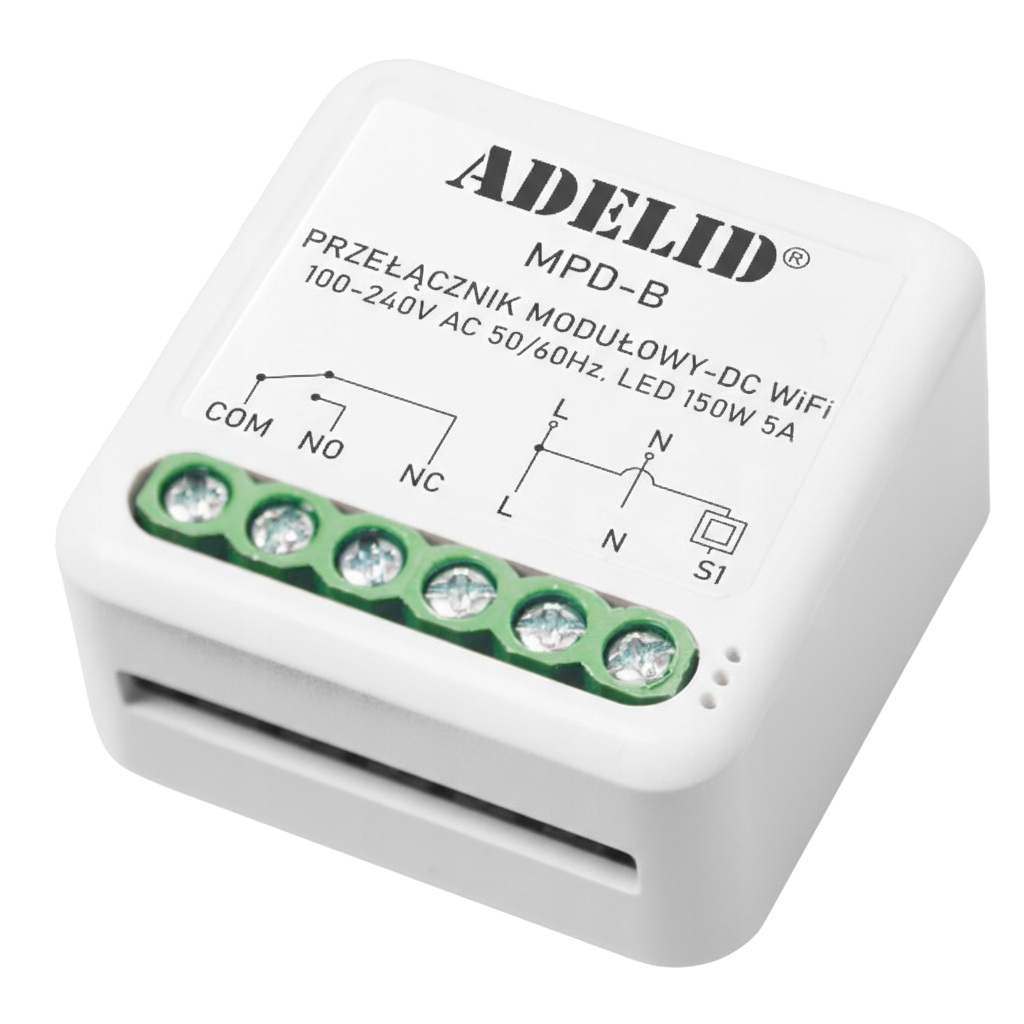 Inteligentny przekaźnik dopuszkowy beznapięciowy NC NO WiFi piece klimatyzacje
