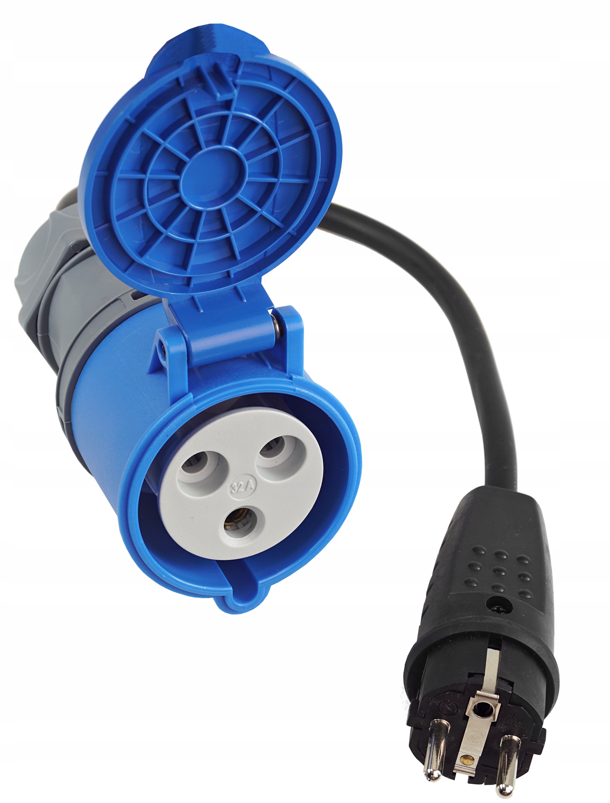Gniazdo Kątowe Adapter Camping 3P 16A 230V