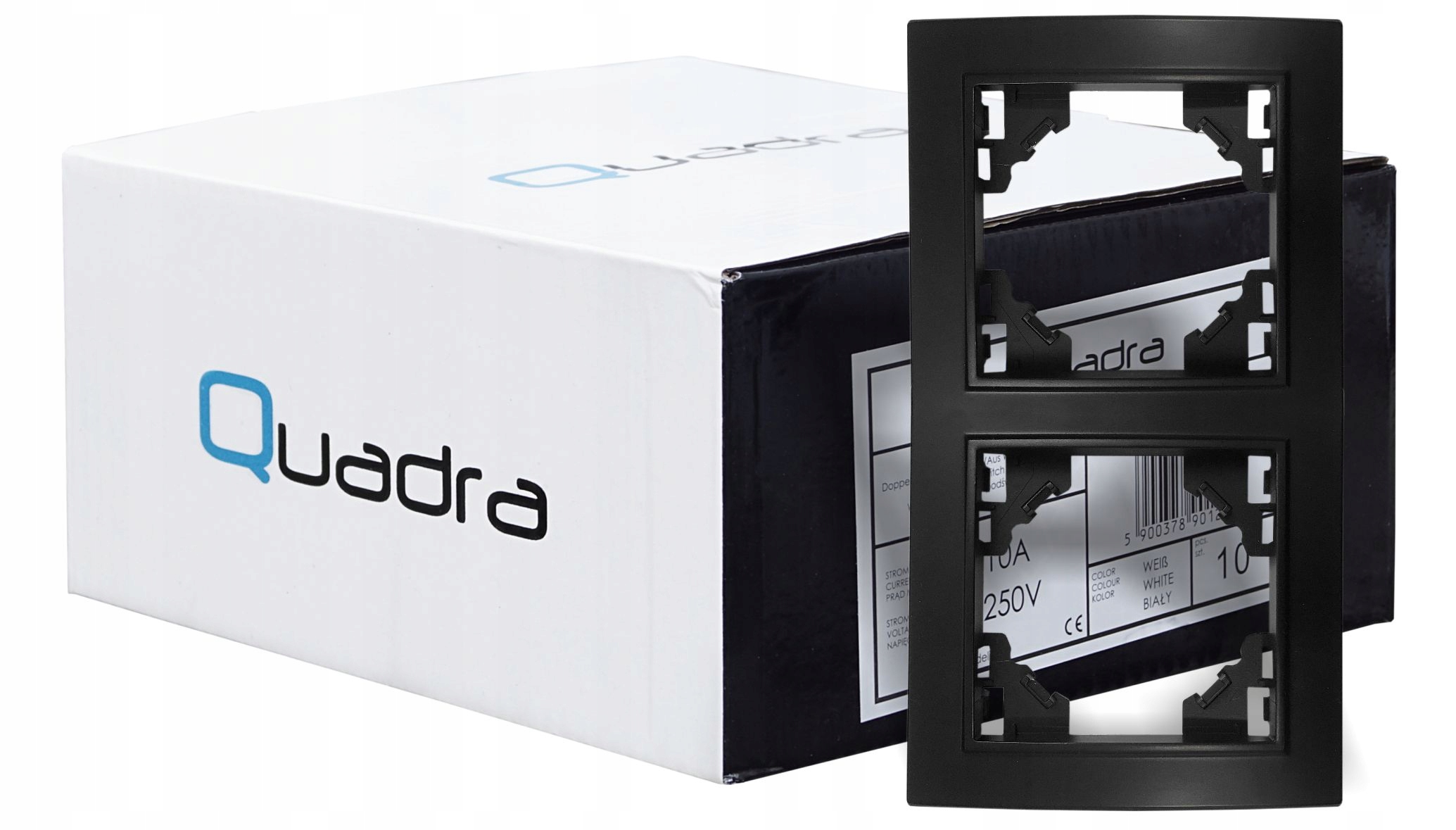 QUADRA Ramka Podwójna Czarna Matowa Premium Mat
