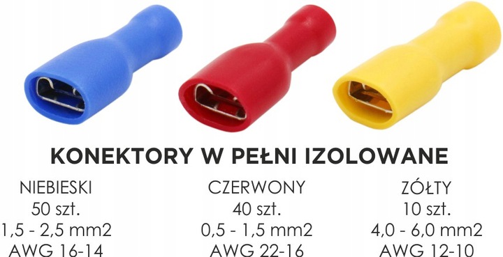 Konektor Izolowany Pełny Żeński 6,4 100szt 0,5-6,0