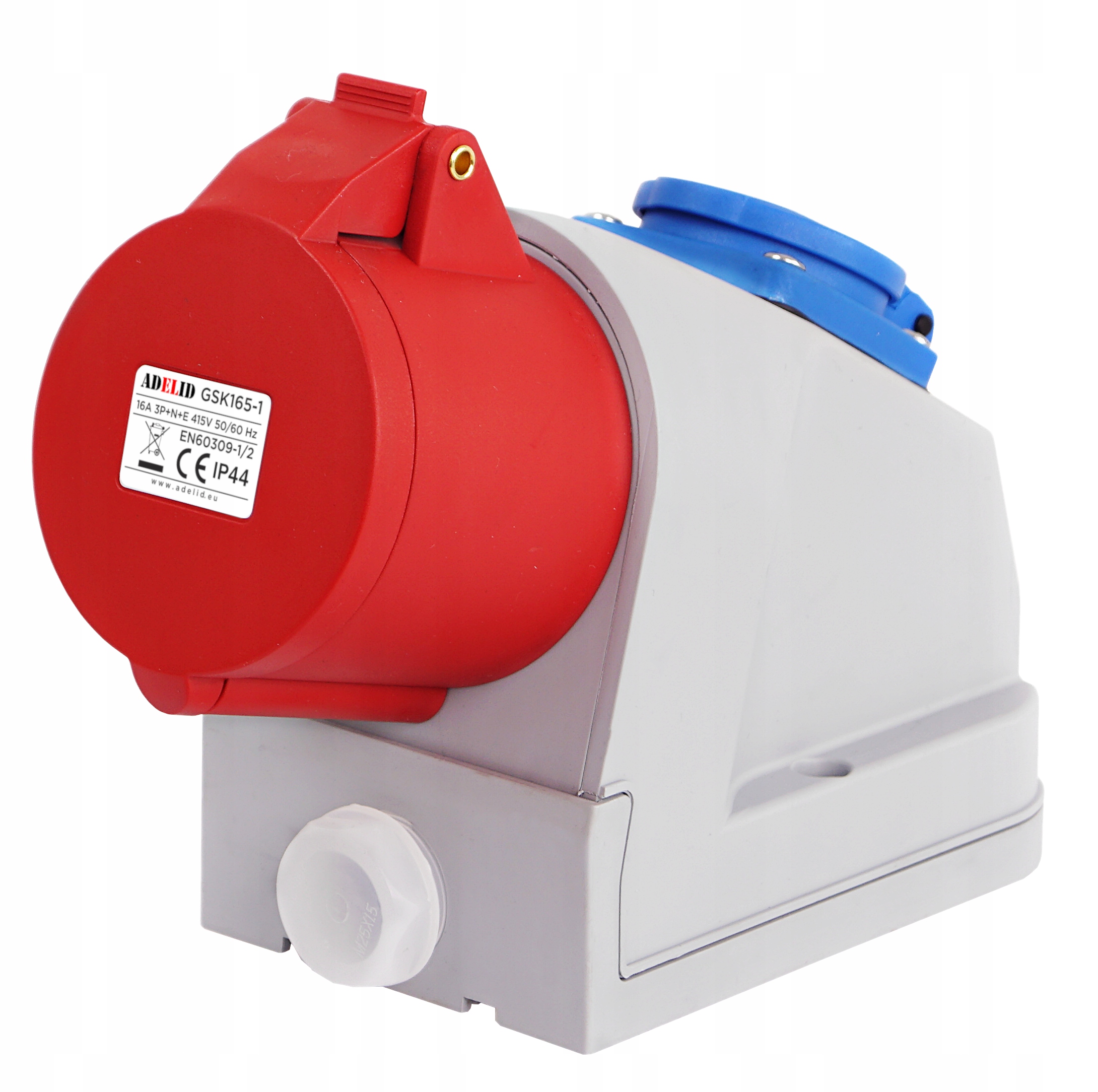 Gniazdo Siłowe Stałe Kombi 16A 5P + 230V IP44 16/5