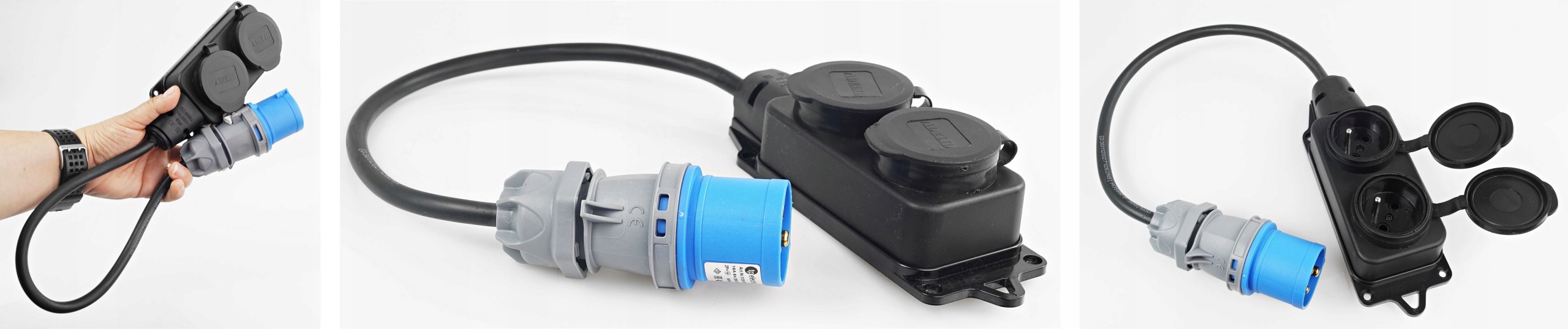 Adapter Redukcja Camping Przejściówka 16A 2X 230V
