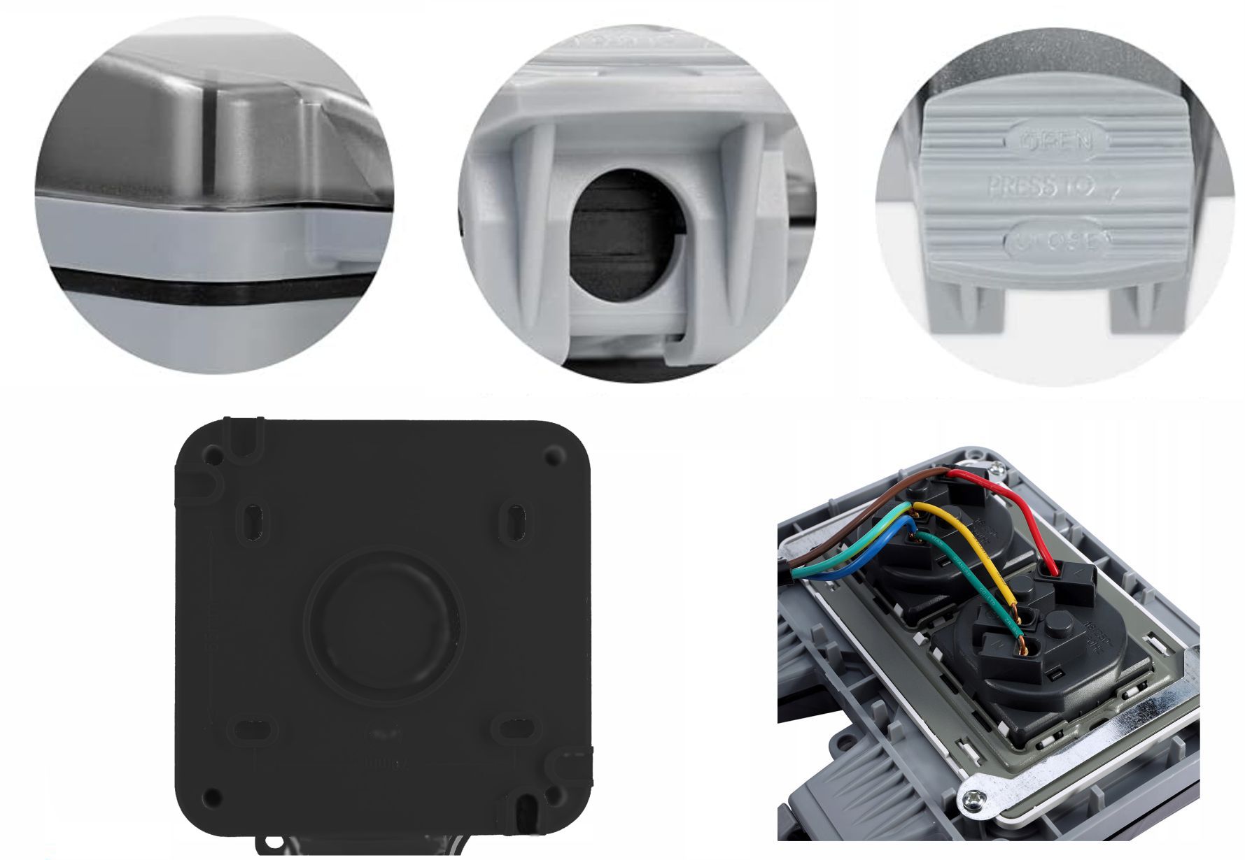 GNIAZDO ELEKTRYCZNE OGRODOWE WODOSZCZELNE Z BOLCEM 230V IP66