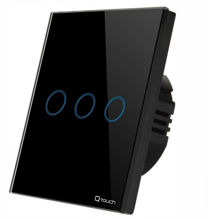 Dotykowy Włącznik Światła Potrójny Szklany WiFi Qtouch