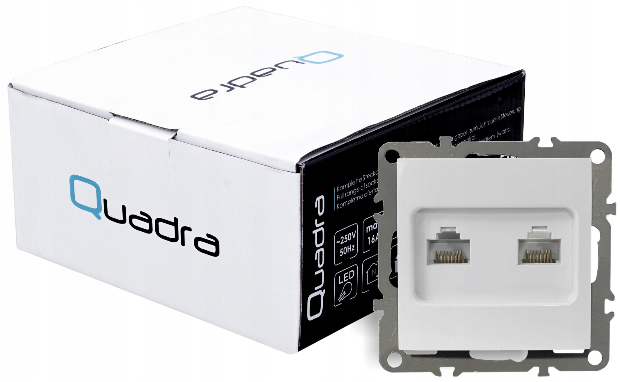 QUADRA Gniazdo Komputerowe Podwójne Lan RJ45x2