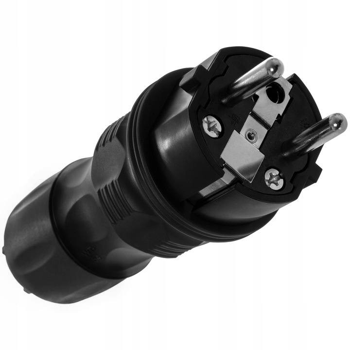 WTYCZKA ELEKTRYCZNA HERMETYCZNA GUMOWA IP54 16A 230V UNI-SCHUKO Z DŁAWIKIEM