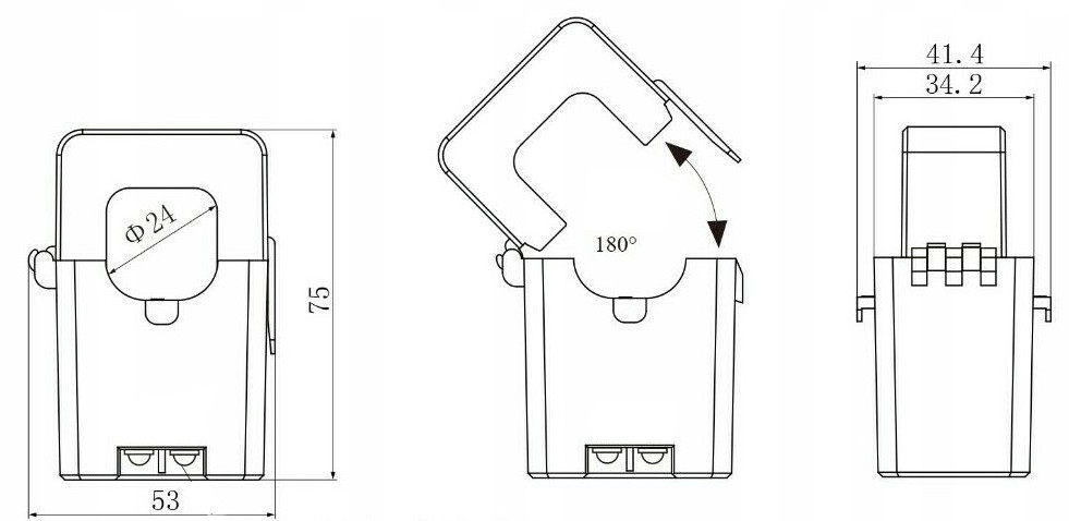 Przekładnik prądowy CT24-150 150A/5A z dzielonym rdzeniem