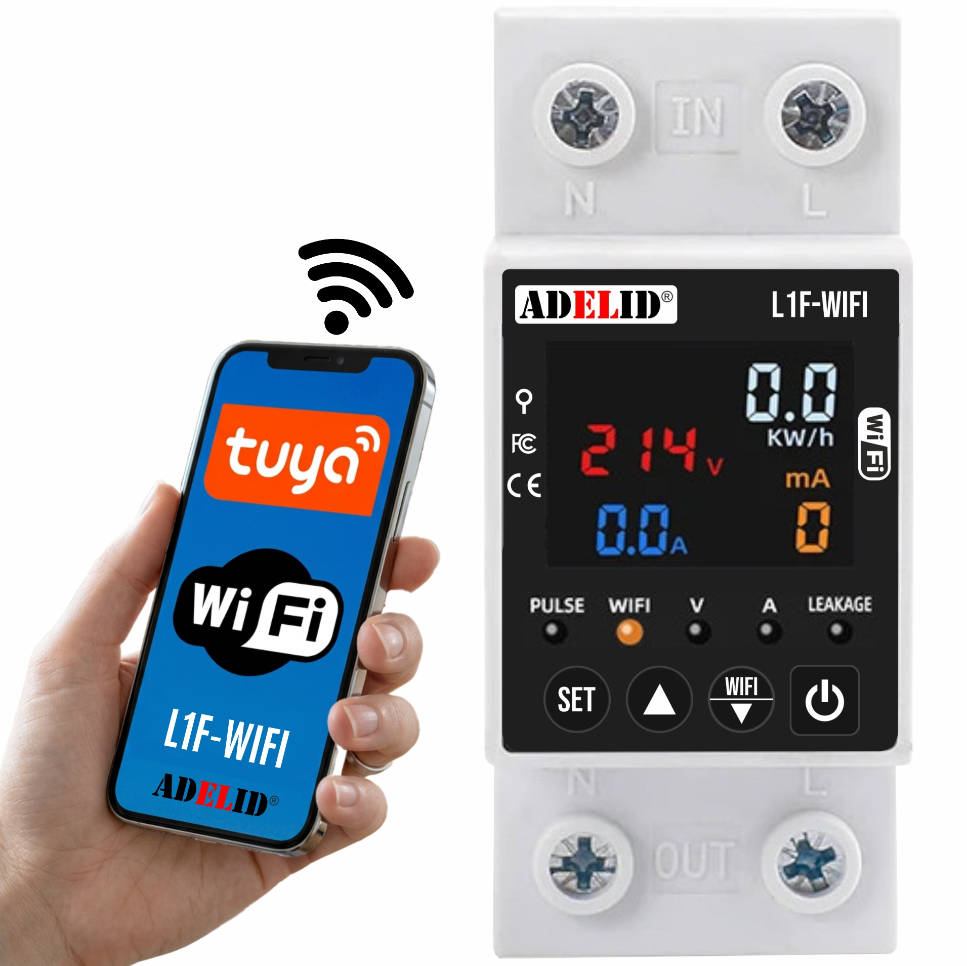 Licznik Jednofazowy WiFi Podlicznik Energii Prądu 1-faz Smart  TUYA