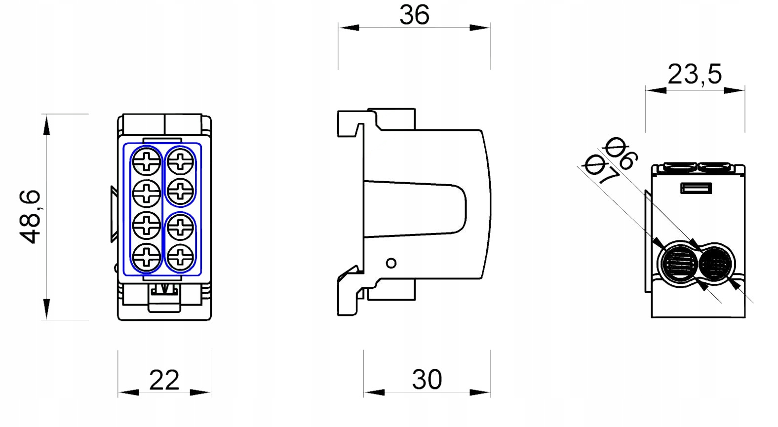 BLOK ROZDZIELCZY ZACISK ODGAŁĘŹNY 1x35 1x25 ZIELONY 1x125A
