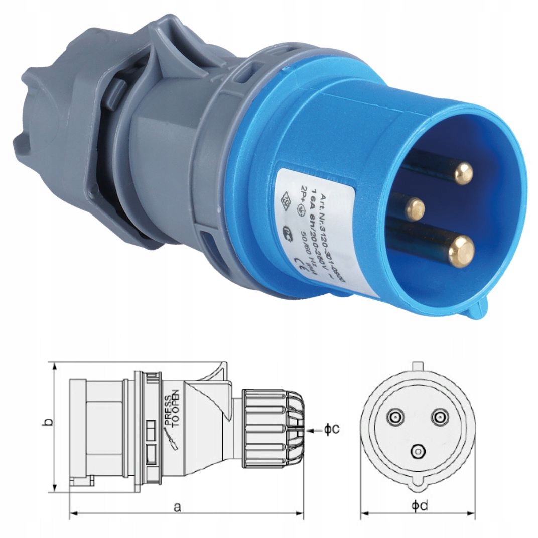 Adapter Redukcja Camping Przejściówka 16A 4X 230V