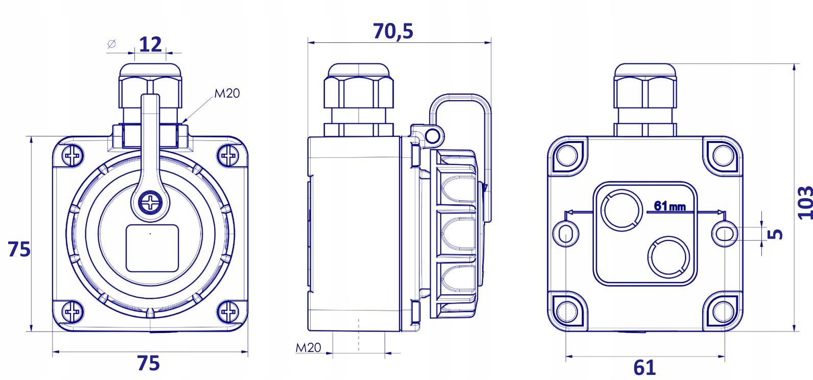 Gniazdo 16A 230V W Hermetycznej Obudowie Ip68