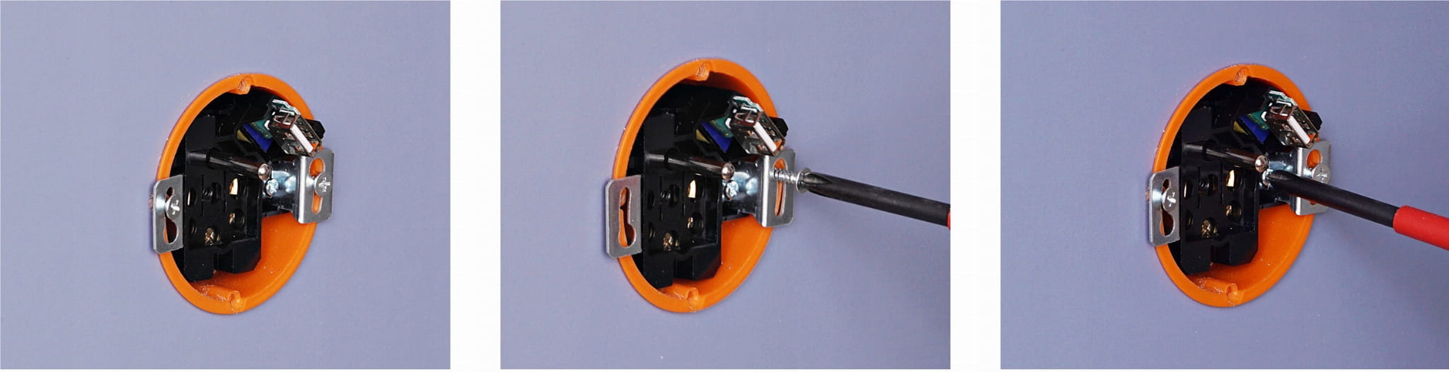 Quadra Gniazdko Schuko Podtynkowe USB Czarne Mat