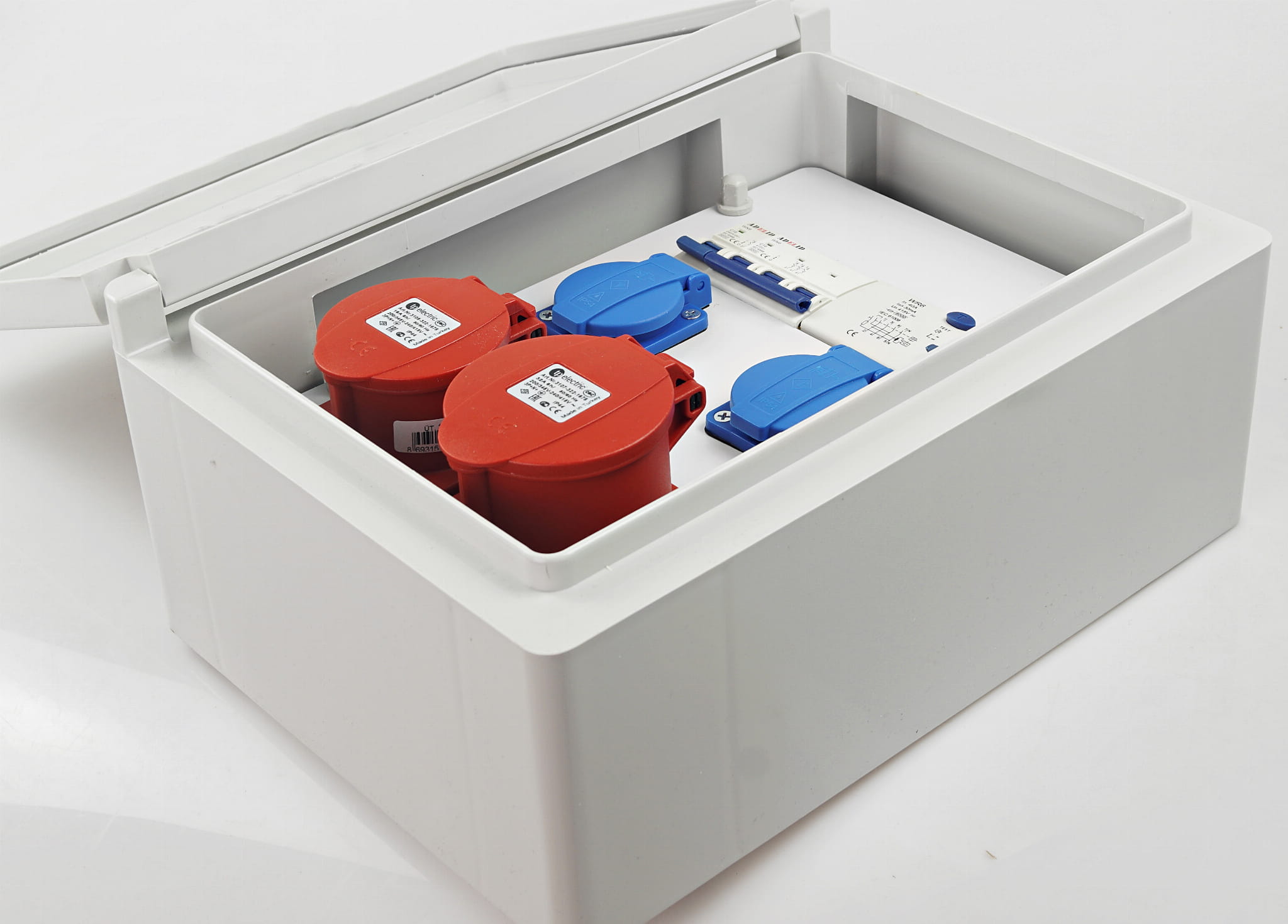 RSZ Rozdzielnia elektryczna ABS, 1x32A*5, 1x16A*5, 2x230v z różnicówką 40A, zabezpieczona 16A "C"