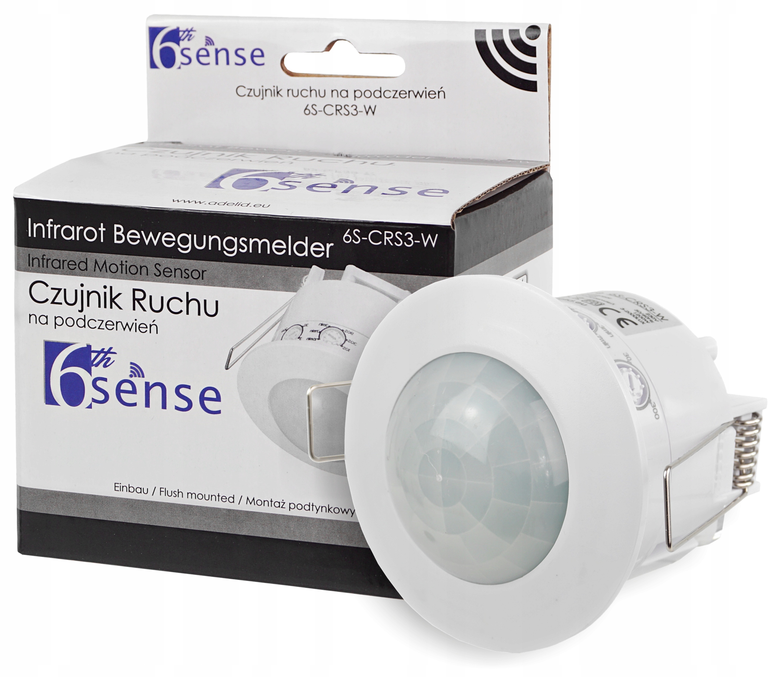 Czujnik Ruchu Sufitowy Do Wbudowania LED 360 BIAŁY