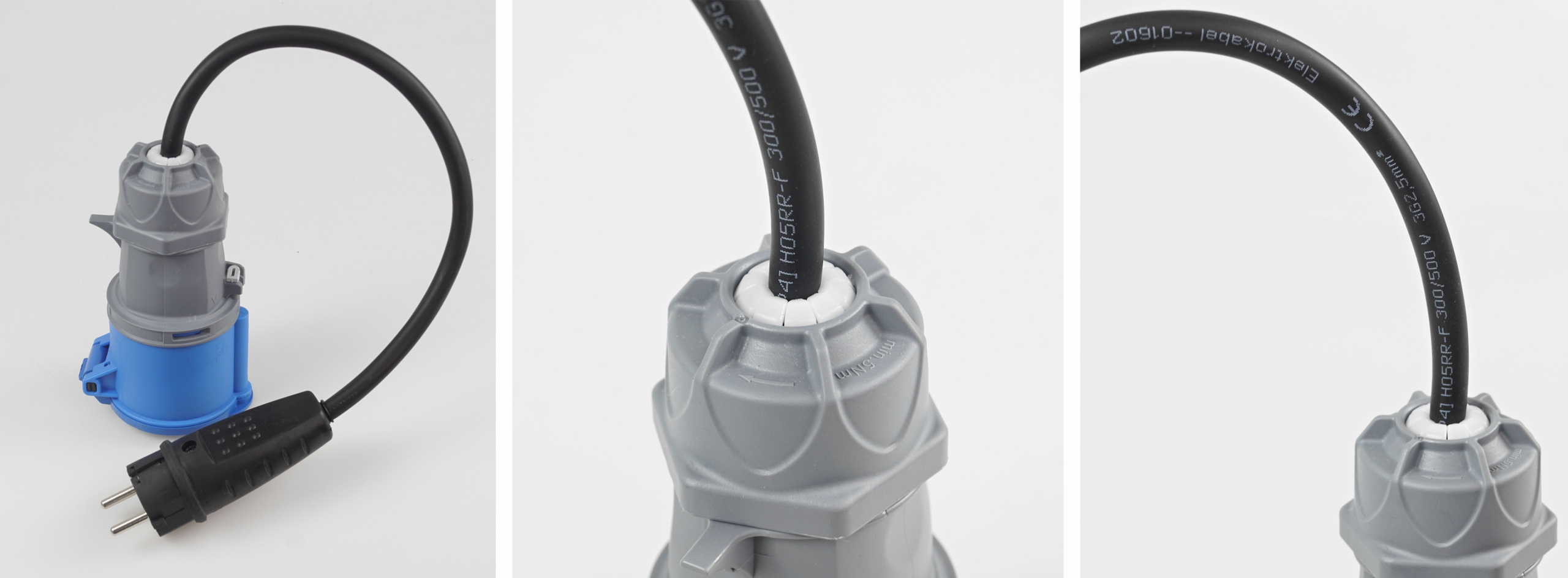 Gniazdo Kątowe Adapter Camping 3P 16A 230V