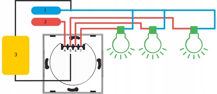 Moduł Włącznik Wyłącznik Dotykowy Światła Potrójny Wkład Panel LED