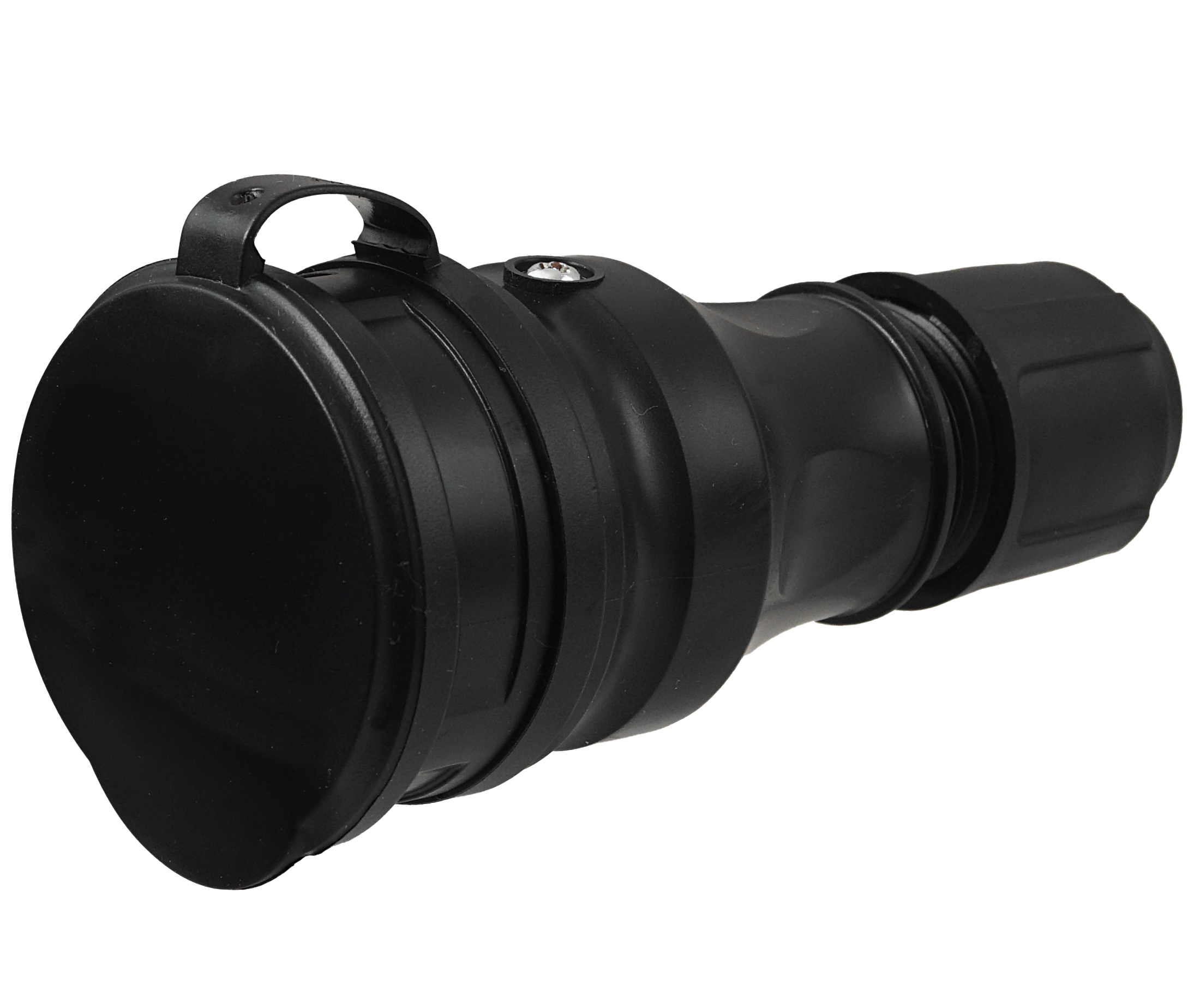 GNIAZDO PRZENOŚNE HERMETYCZNE GUMOWE IP54 16A 230V SCHUKO Z DŁAWIKIEM I KLAPKĄ