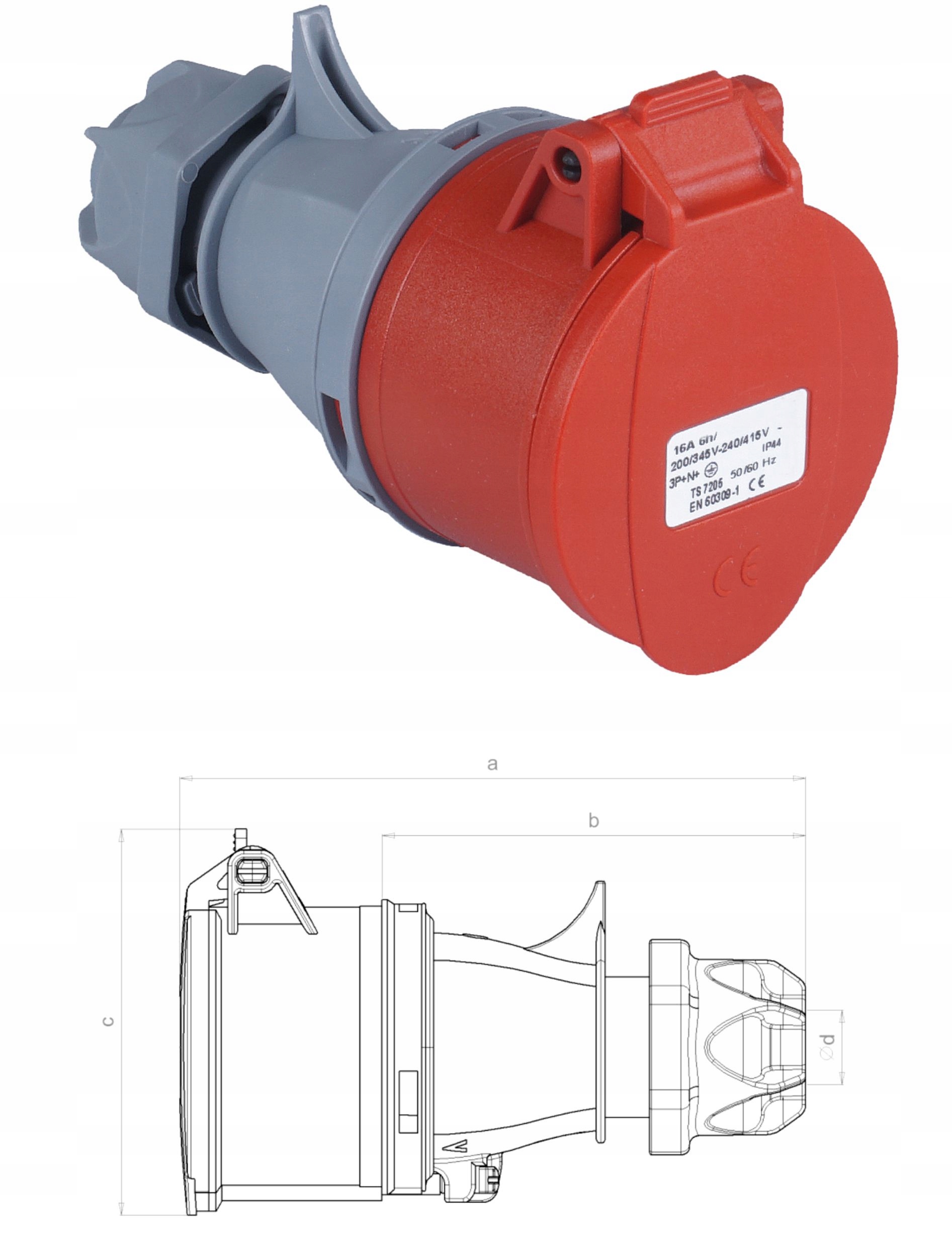 Adapter Siłowy Redukcja Przejściówka 32A na 16A 5P
