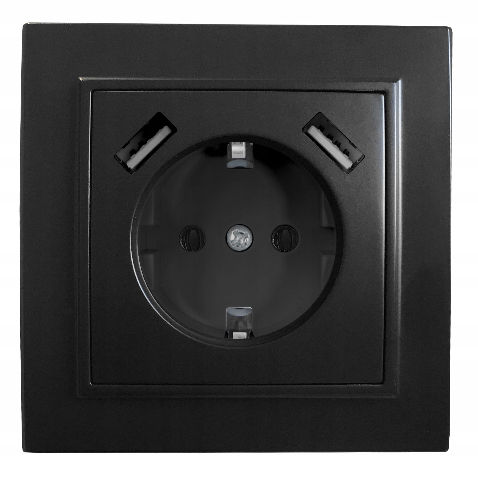 QUADRA Gniazdko Schuko Podtynkowe  2X USB 230V 2.1A