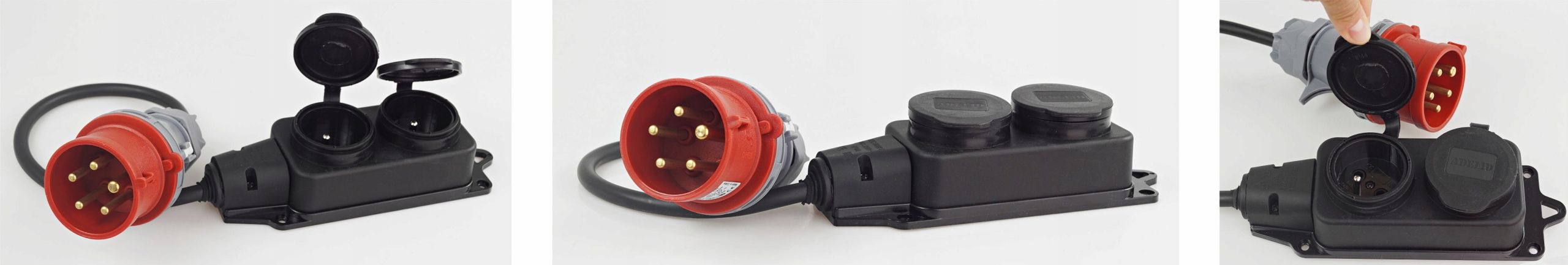 Adapter Siłowy Redukcja Przejściówka 16A Dwójnik